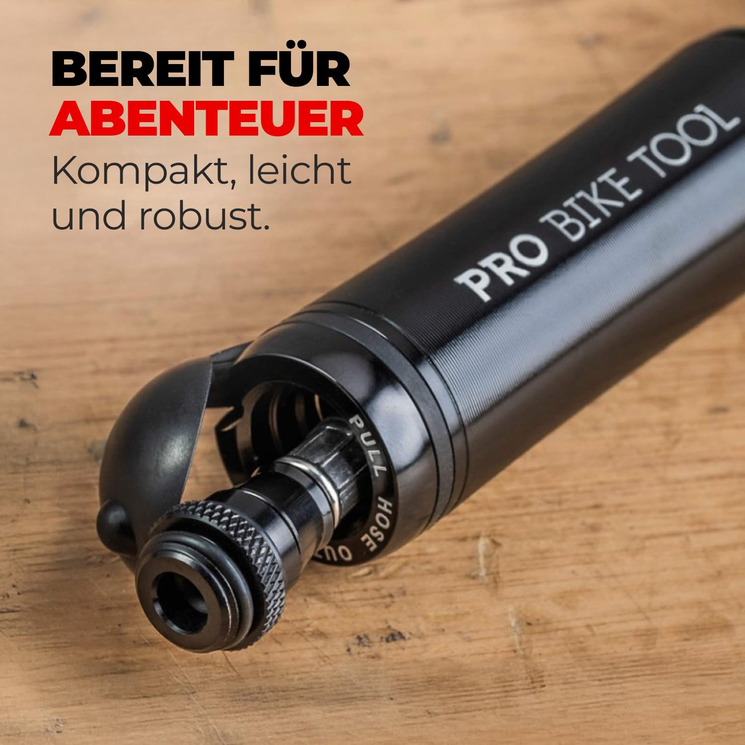 PRO Bike Tool Mini Fahrradpumpe Premium Edition - Kompatibel mit Presta- und Schrader-Ventilen - PSI Hochdruck - Fahrradreifenpumpe für Straßen- und Mountainbikes