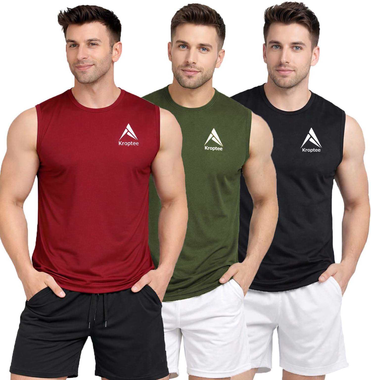kroptee Stylish Vest for Men | Vest for Boys - Perfect for Gym Workouts,| Men's Tank Top Regular fit|Cotton Combo Pack of 3 Sports Vest-picture-40