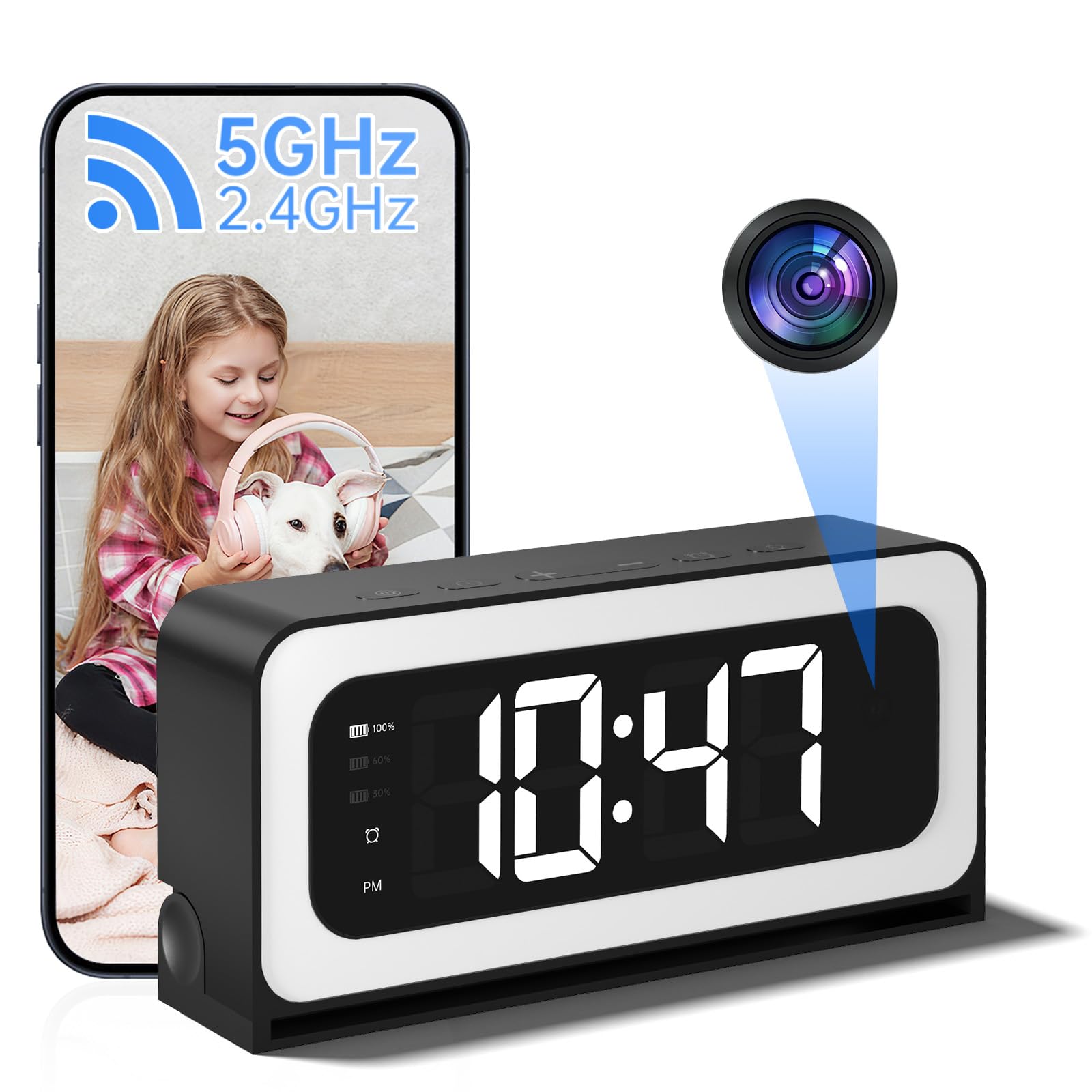 JUFLSKY Smart Clock Camera Q10-bk