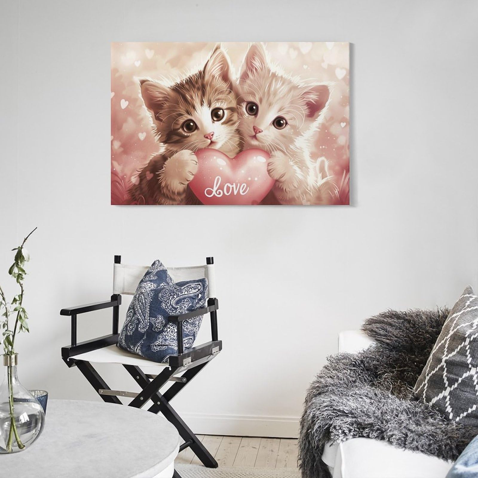 Amazon.co.jp: 絵画 可愛くて愛情深い2匹の子猫インテリア 絵画