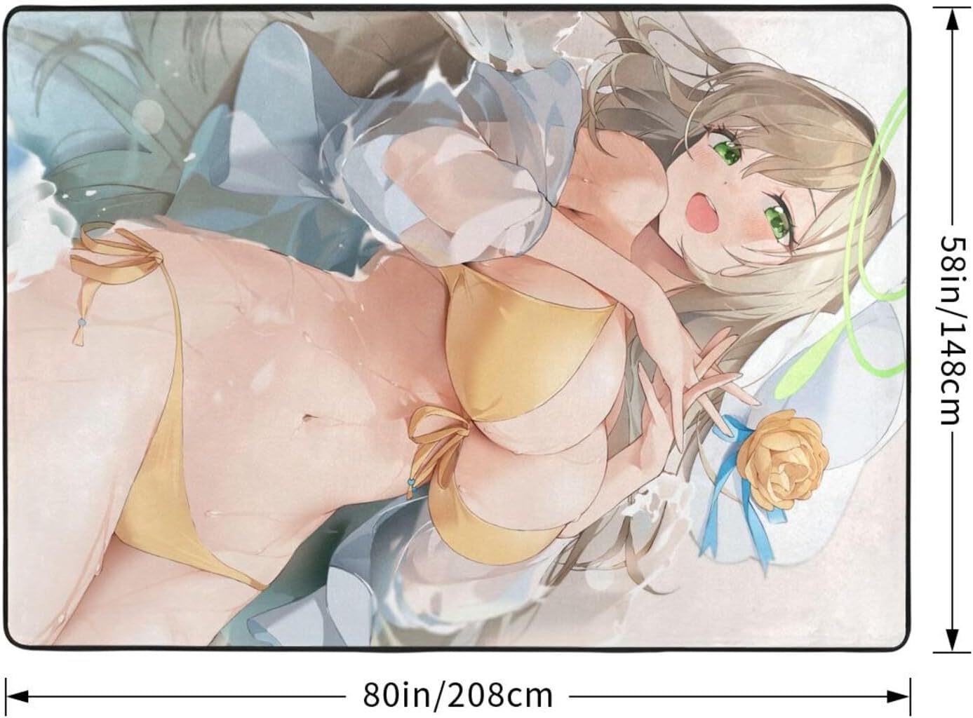 バス絨毯 ゲンカン気が変 ブルーアーカイブ-archive イザヨイのノミ 御風呂マット 風呂場マット 足元フキラグ カワイイ 洗える ソッカン キュウスイ 滑り止め