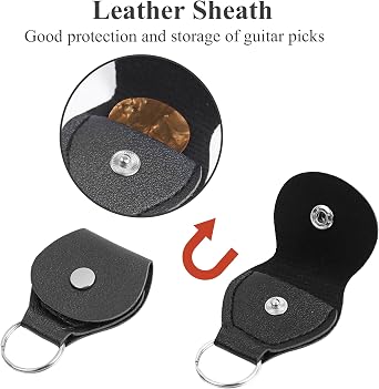 Adjustable Guitar Strap Includes 2 Strap Locks & 2 Matching Picks & 1 Picks Holder & 1 leather Strap Button.