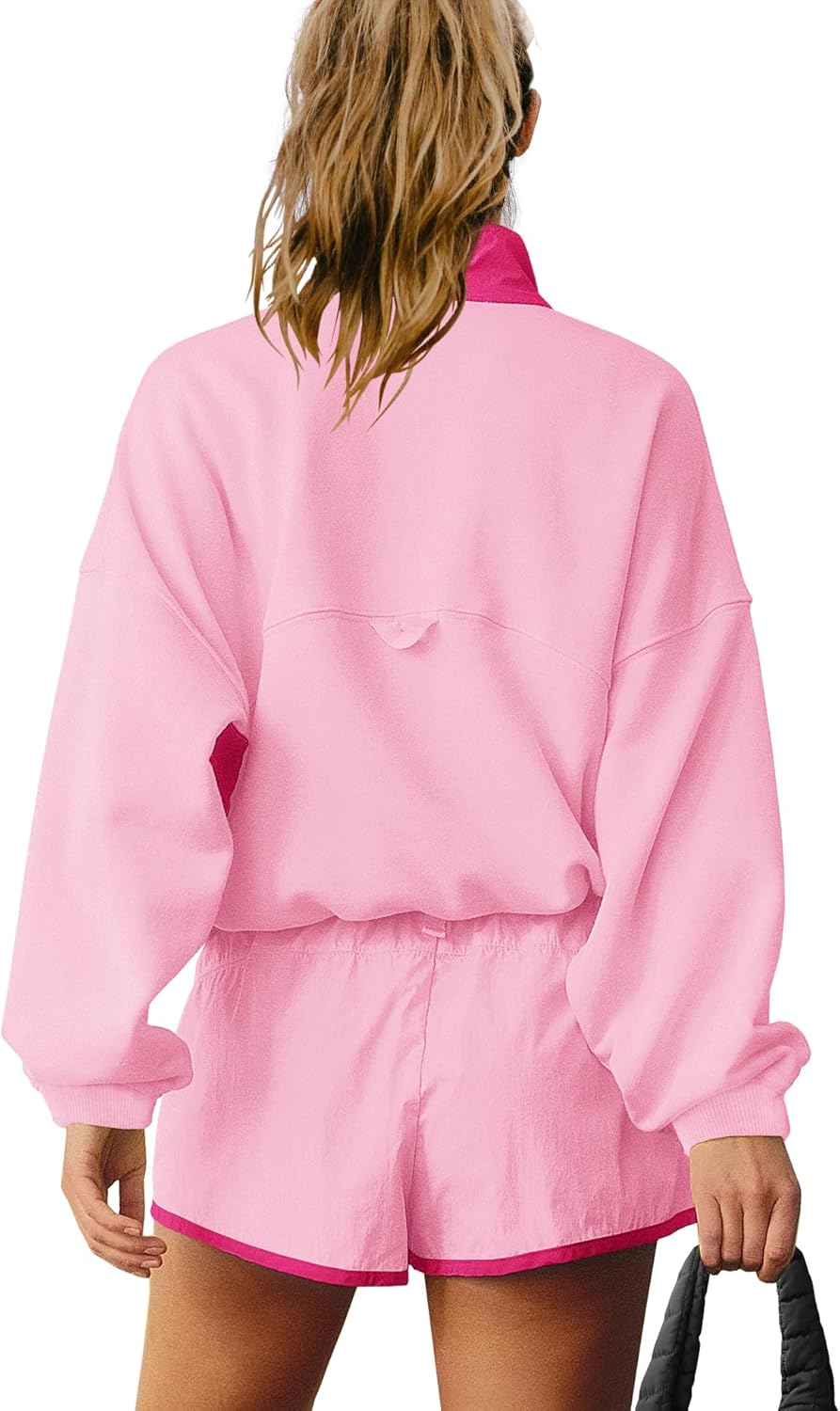 Nirovien Womens Workout Sets Short Athletic Set Activewear 2 Piece Outfits Pullover Sweatshirt and Shorts - Image 3