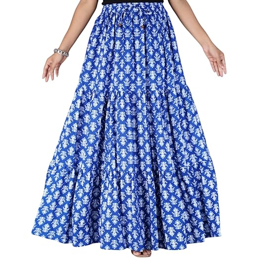 Floral Print Skirt - Floor-Length, 100 Cotton