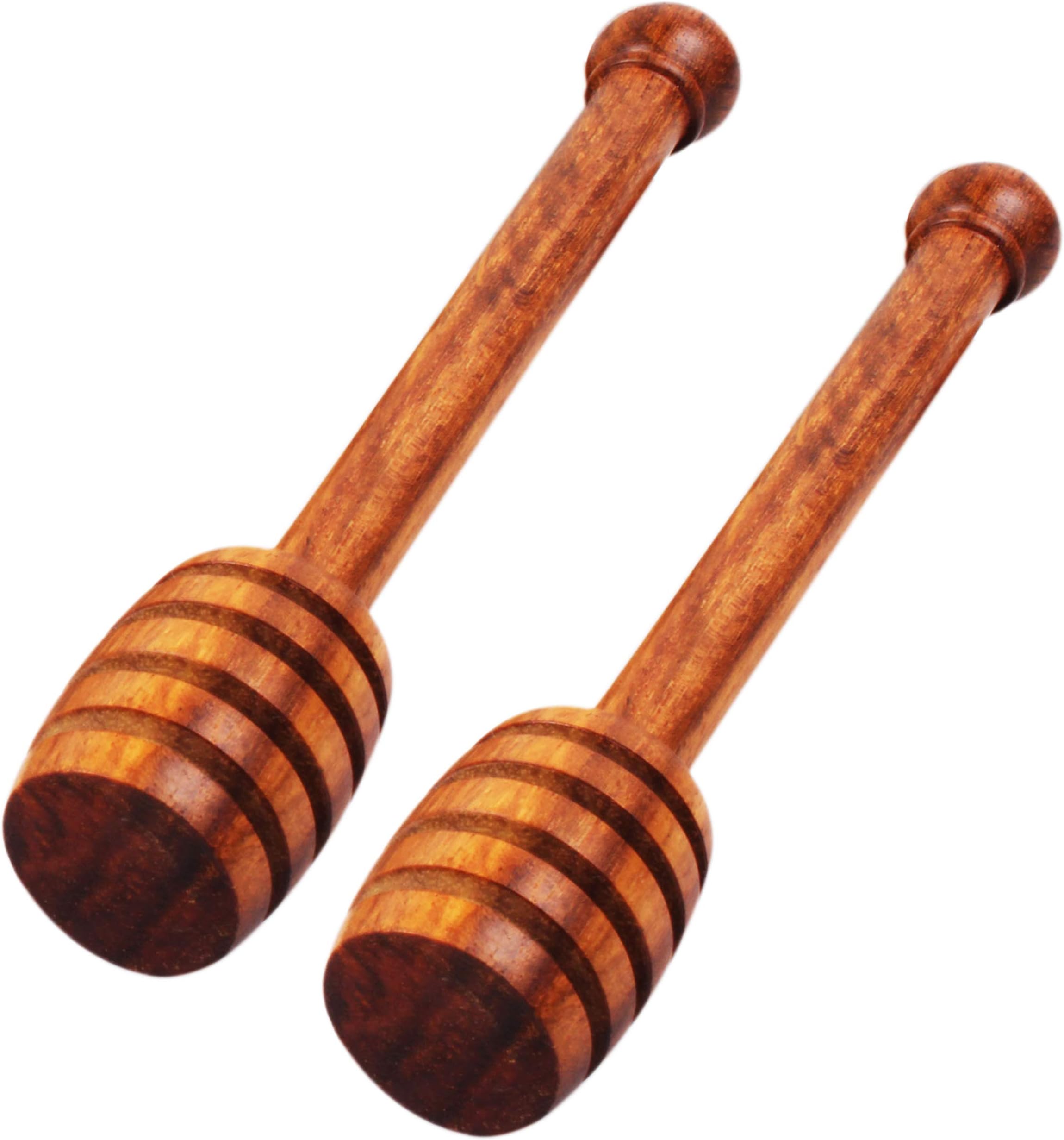 2 Pack Italian Olive Wood Honey Dipper Sticks – 6,5 Inch Wooden Syrup Dippers – Honeycomb Sticks Perfect for Drizzling Honey - Maple Syrup - Chocolate - Caramel - Honey Spoons