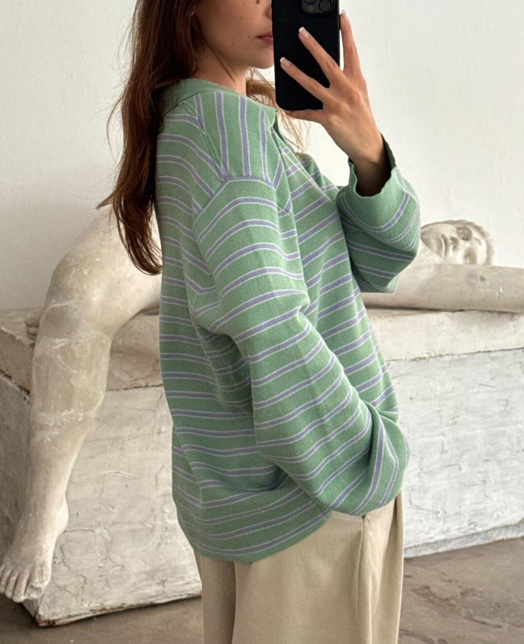 Y2k Striped Rugby Shirt for Women Long Sleeve Collared V Neck Preppy Polo Sweatshirt Casual Oversized Pullover Tops