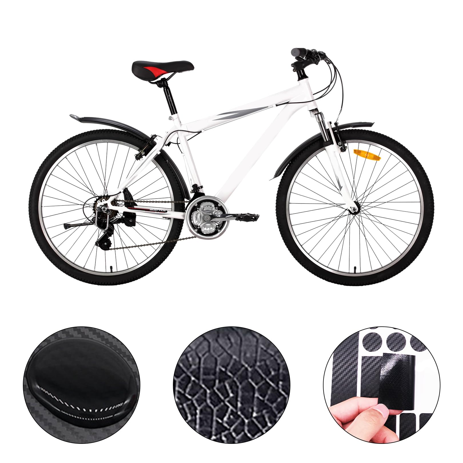 FinalCool Fahrrad-Rahmenschutzfolie 5er Set - Matt, Schwarz & Carbon Optik