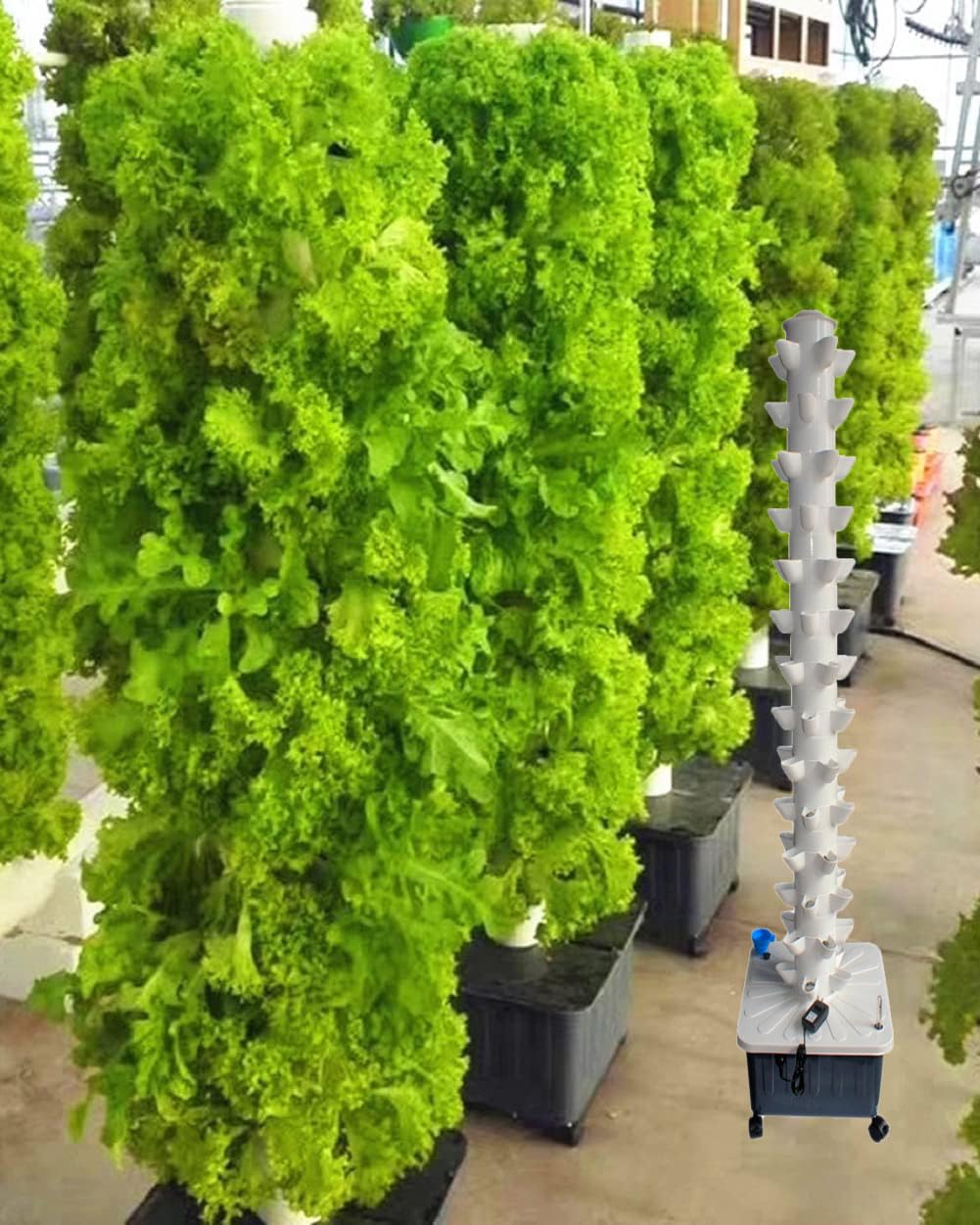 Conjunto de Torre hidropónica de 70 Orificios y 14 Capas GFF, Sistema de Cultivo hidropónico, Kit de Cultivo hidropónico, Inteligente, Sistema de Cultivo hidropónico Vertical