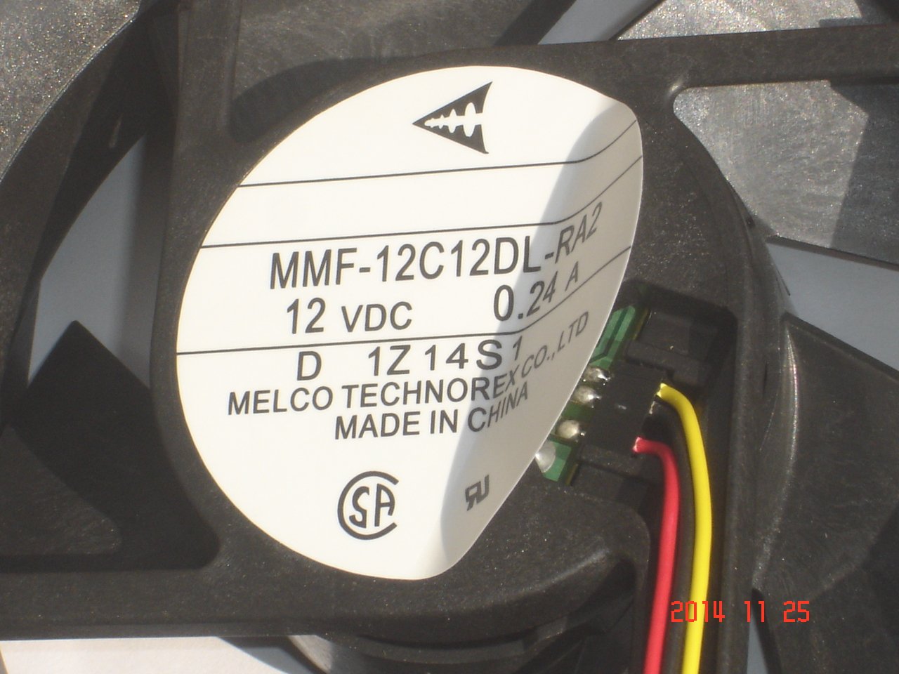 Melco 12038 MMF-12C12DL-RA2 12 V 0.24A 3 Wire del ventilador del inversor, ventilador de refrigeración