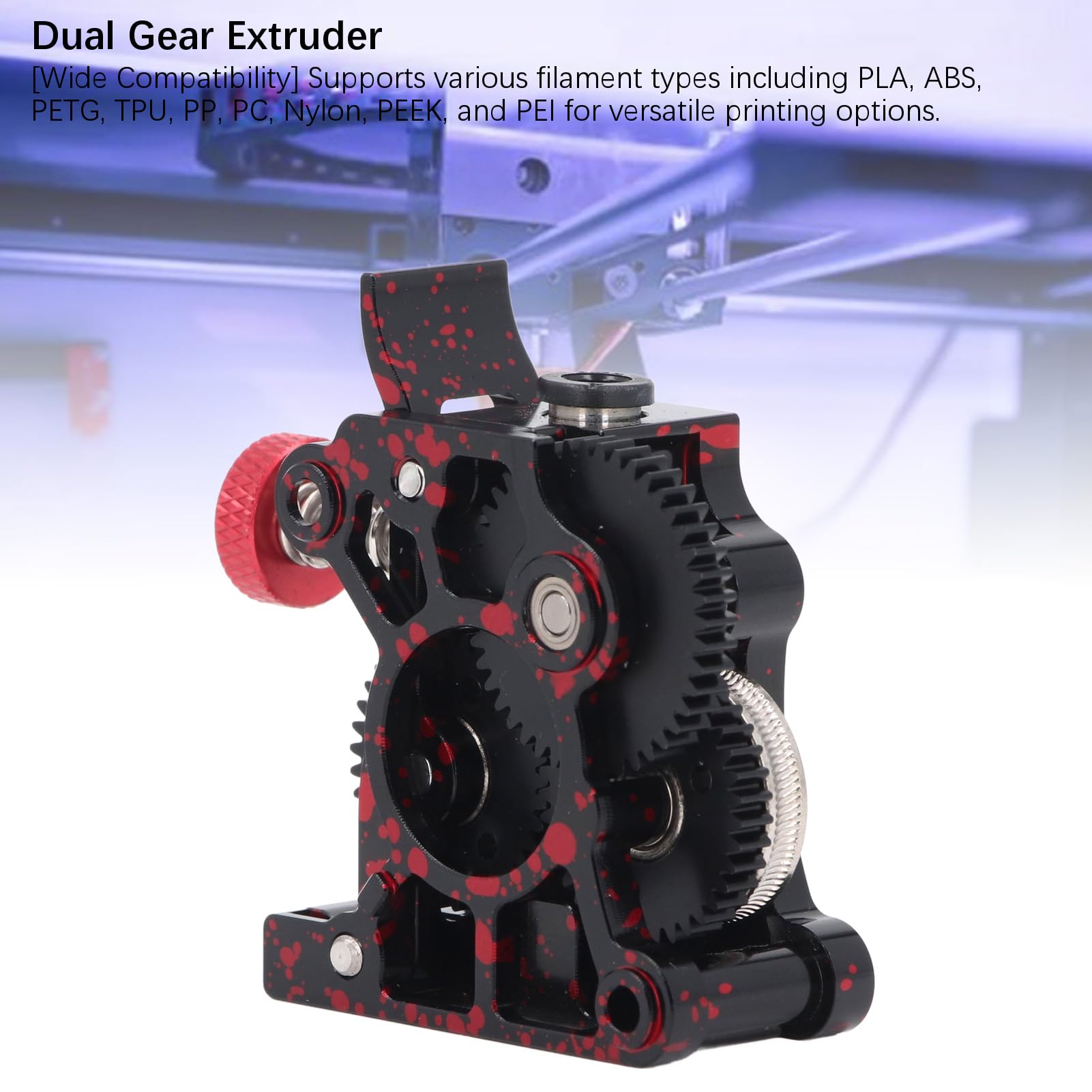 Extrusor de doble engranaje, engranaje reductor de acero endurecido totalmente metálico para impresora 3D, compatible con sistemas de extrusión HGX, apto para PLA, ABS, PETG, TPU,
