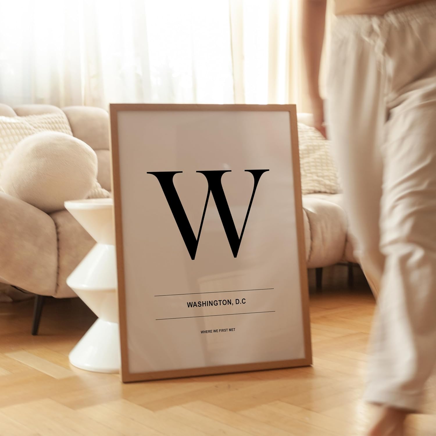 Poster Master Personalized Letter W City Print, Customized Typography Poster and Canvas, Minimal Art, Gift for Loved Ones, Couples, Available in 8x10 to 30x40