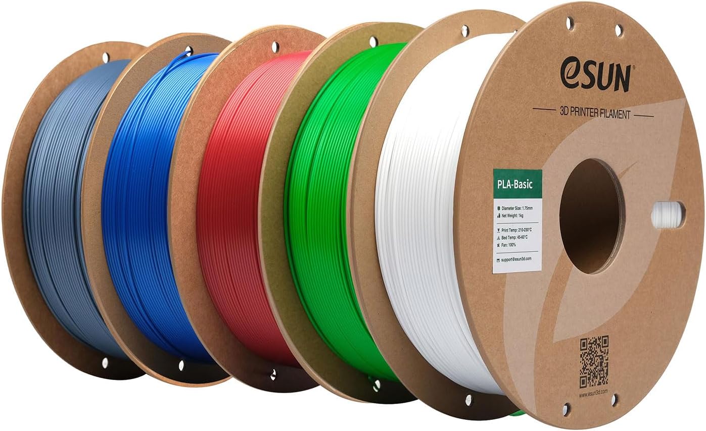 eSUN High Speed PLA Filament 1.75mm, 5PCS-1KG per Spool Fast Printing 3D Printer PLA Basic Filament,Designed for Fast Printing