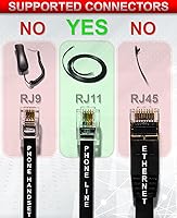 Vista 4 de Divisor de conector de teléfono para teléfono fijo, fax, módem DSL, 3 enchufes RJ11 hembra con contactos chapados en oro