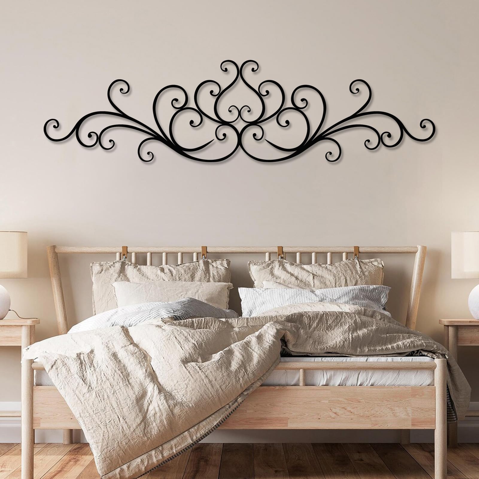 Metalowa dekoracja ścienna Wisząca rzeźba rustykalna żelazna spirala do salonu sypialni biura złoty kolor 135 x 35 cm (53 x 14 cali)
