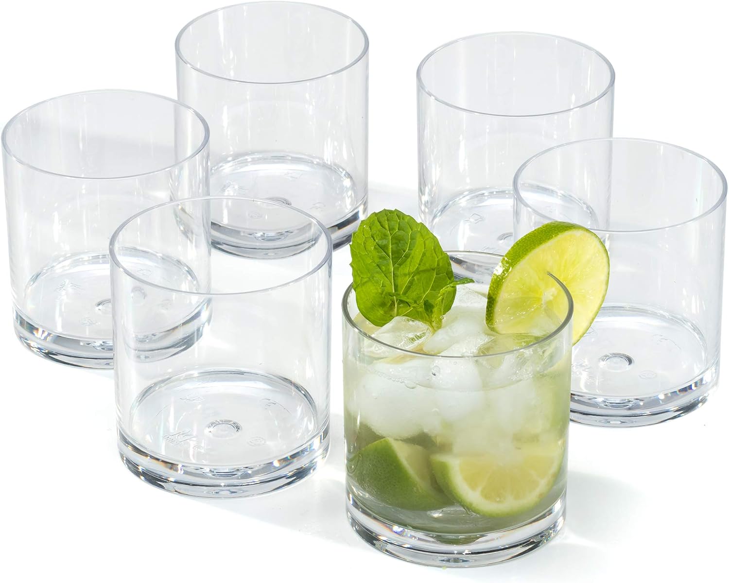Maxi Nature Plastic Whiskey Glass Set of 6 Polycarbonate Glasses