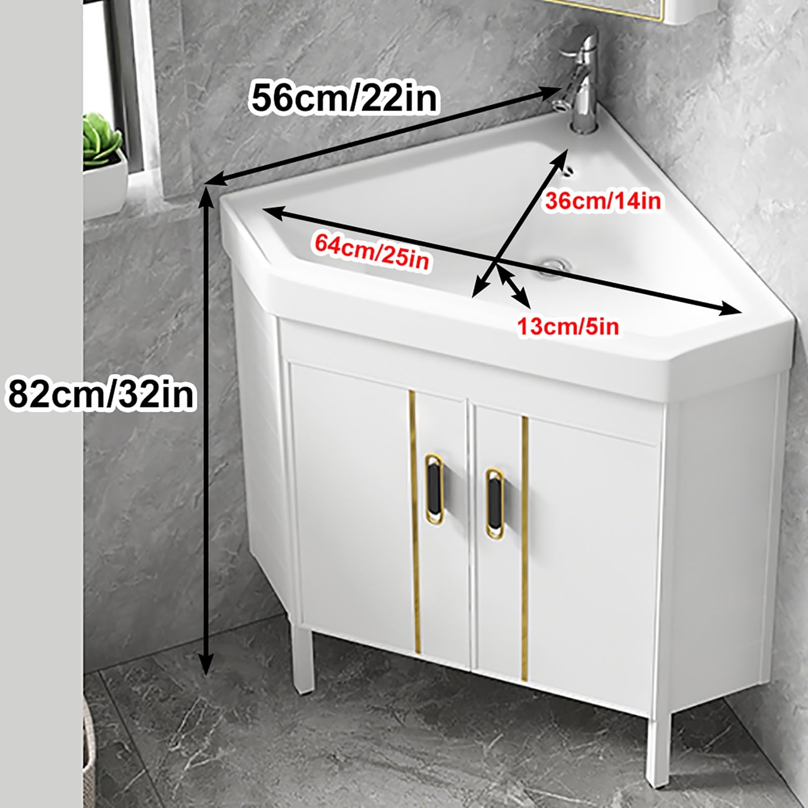 Amazon.com: ZDMZR Bathroom Sink Vanity, L-Shape, Modern