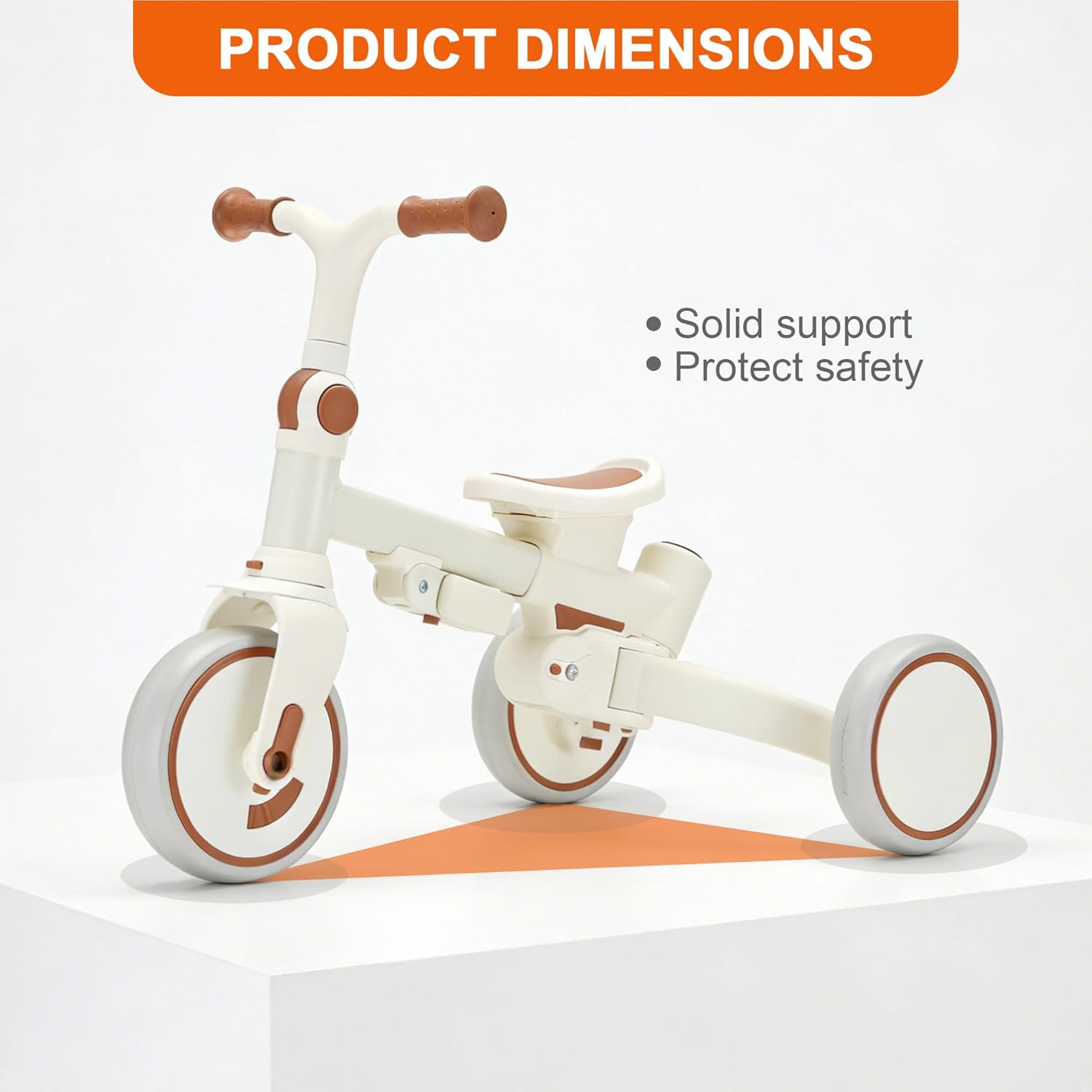 7-in-1 Toddler Tricycle with Parent Push Handle & Canopy, Fully Foldable & Adjustable Stroller, Balance and Pedal Bike for Kids 18 Months to 5 Years,Beige