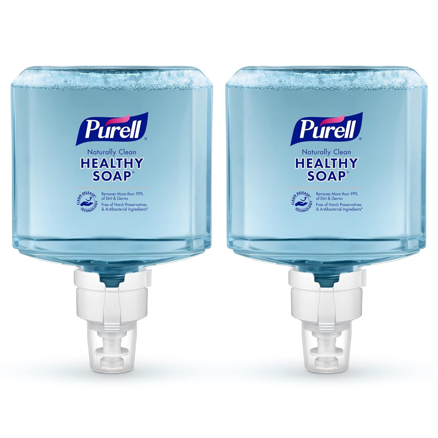 PURELL Brand CLEAN RELEASE Technology (CRT) HEALTHY SOAP Naturally Clean Foam, Fragranced with Essential Oils, 1200 mL Refill for PURELL ES8 Automatic Soap Dispenser (Pack of 2) -7771-02