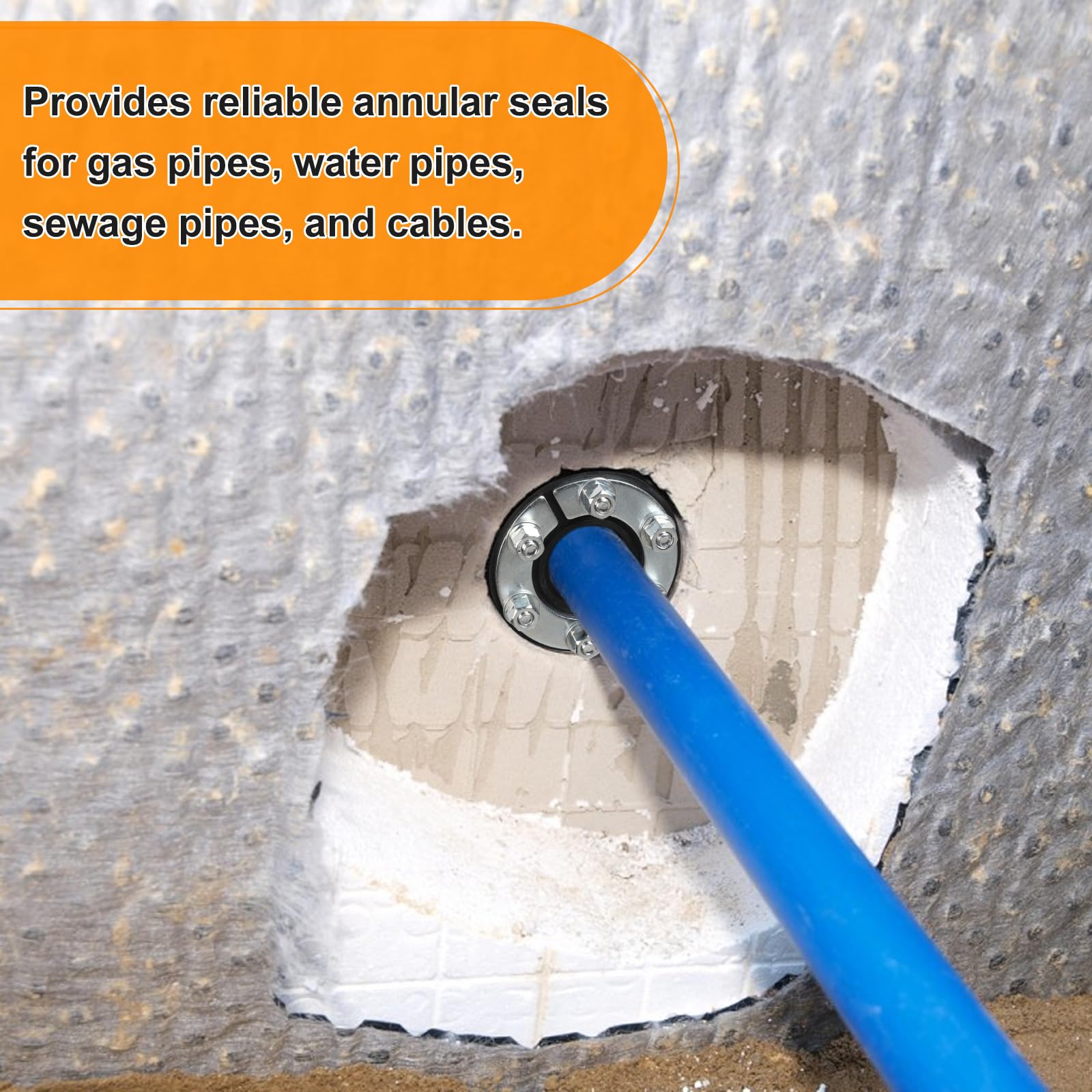 CPROSP Joint Annulaire/Traversée 100mm, pour Tube et Câble de 0-55 mm de Diamètre, Joint Annulaire en Caoutchouc Standard, Traversée de mur pour Câble/Tuyaux