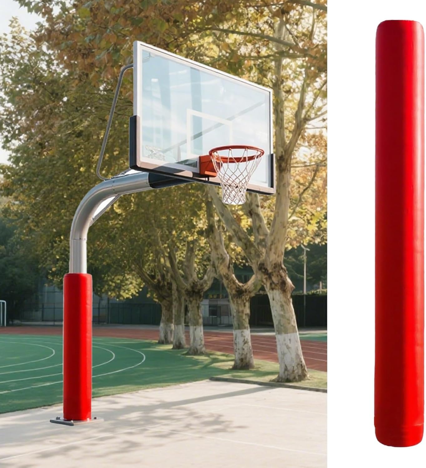Round Basketball Pole Pads Self-Adhesive Basement Pole Padding for Basketball Garage Playground Pole