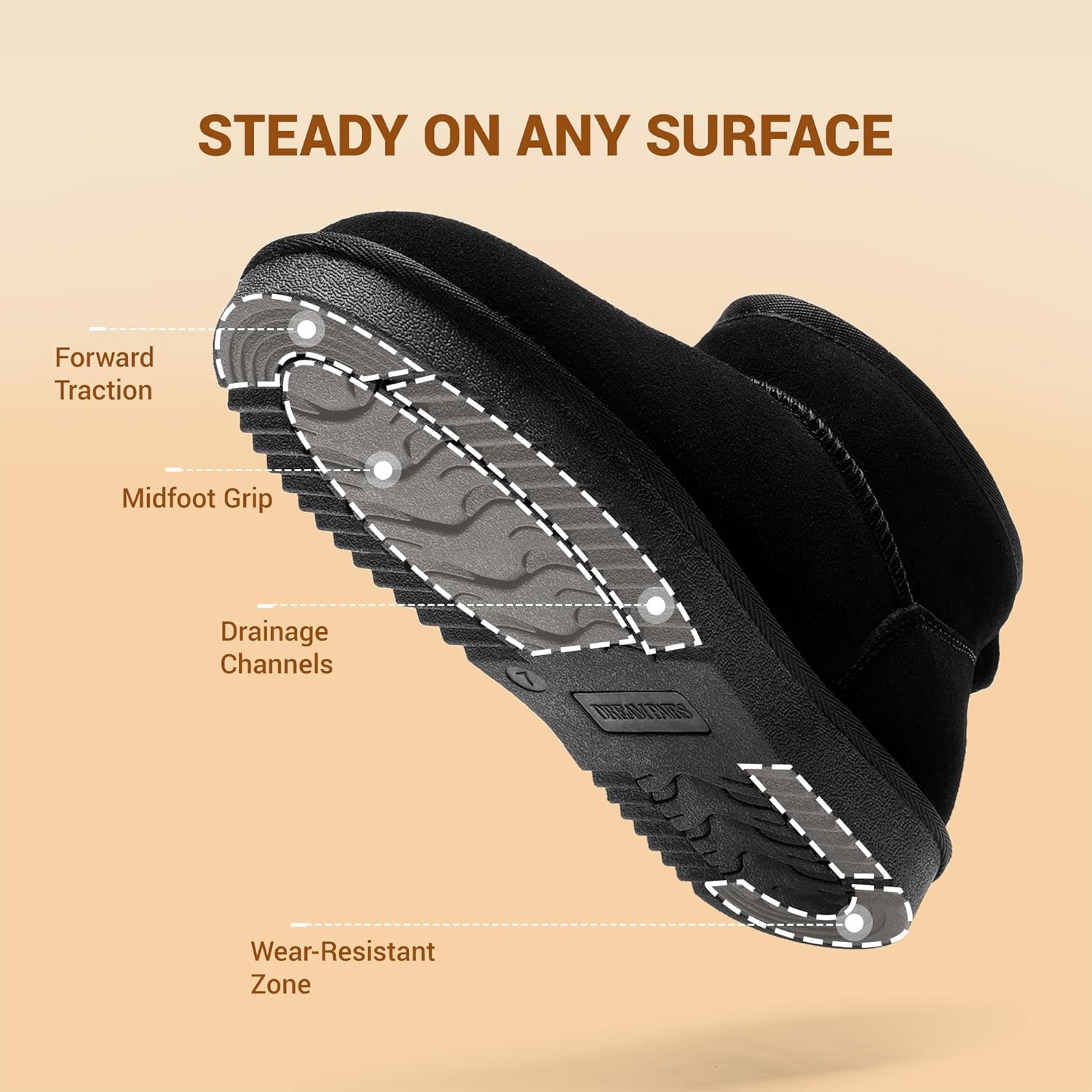 DREAM PAIRS Genuine Suede Ankle Winter Mini Boots for Women Slip On Faux Fur Lining Water Resistant Warm Snow Boots Memory Foam Comfort Booties - Image 9