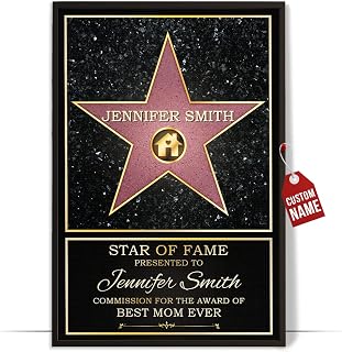Pawfect House Mothers Day Gifts For Mom From Daughter Son, Personalized Star of Fame Poster, House Warming Gift For Mother Women Birthday Gift, Best Mom Ever Gifts, Poster Wall Art Decor