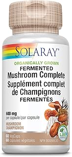 Solaray Organically Grown Fermented Mushroom Complete 600 mg | Healthy Immune Function Support | 60 VegCaps