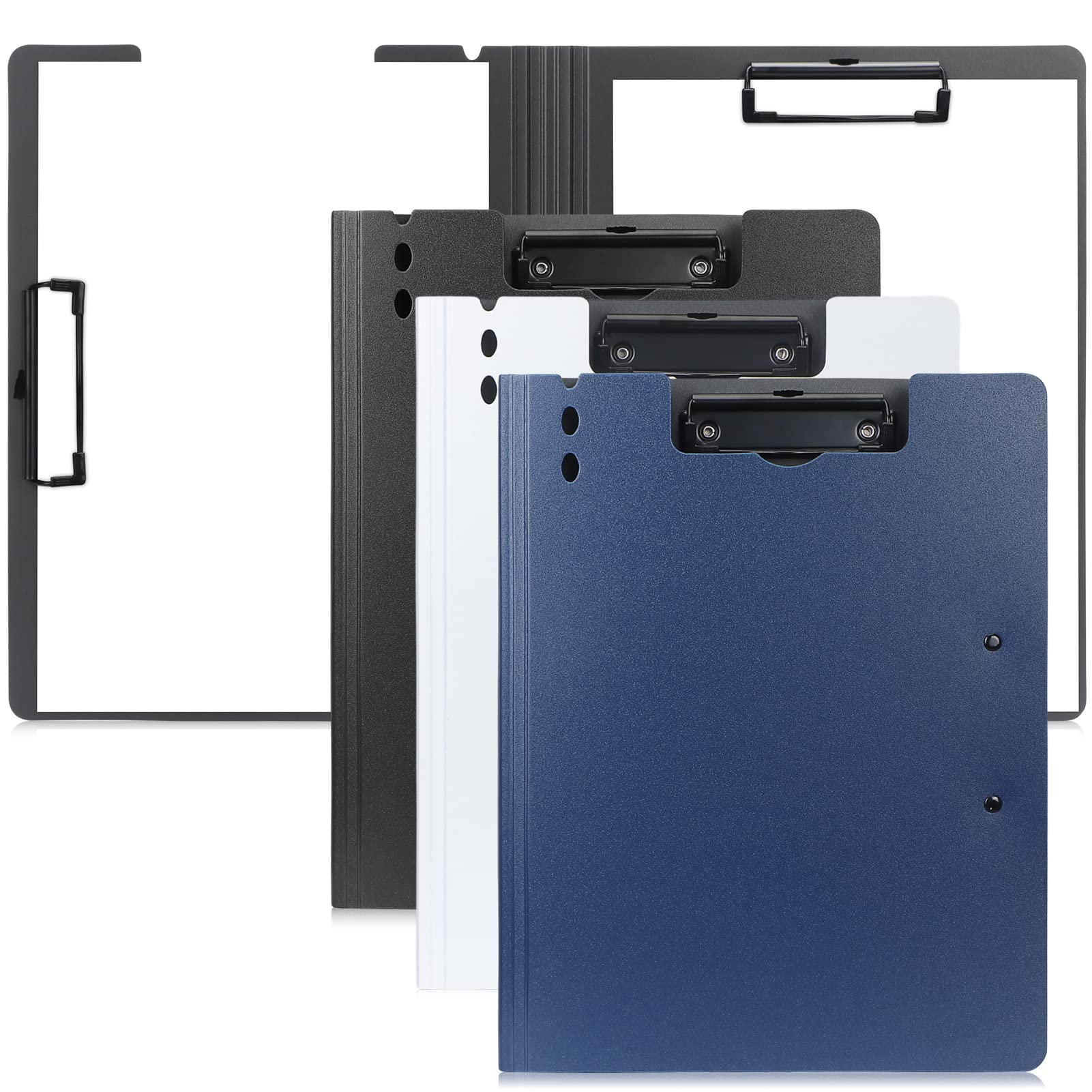 FYY3PCS A4 Foldover Clipboards Folder, Plastic File Foldover Clip Board, 360° Flip Writing Pad for Nurses, Business, Office, School（Horizontal and Vertical Double Metal Clips 3 Colors