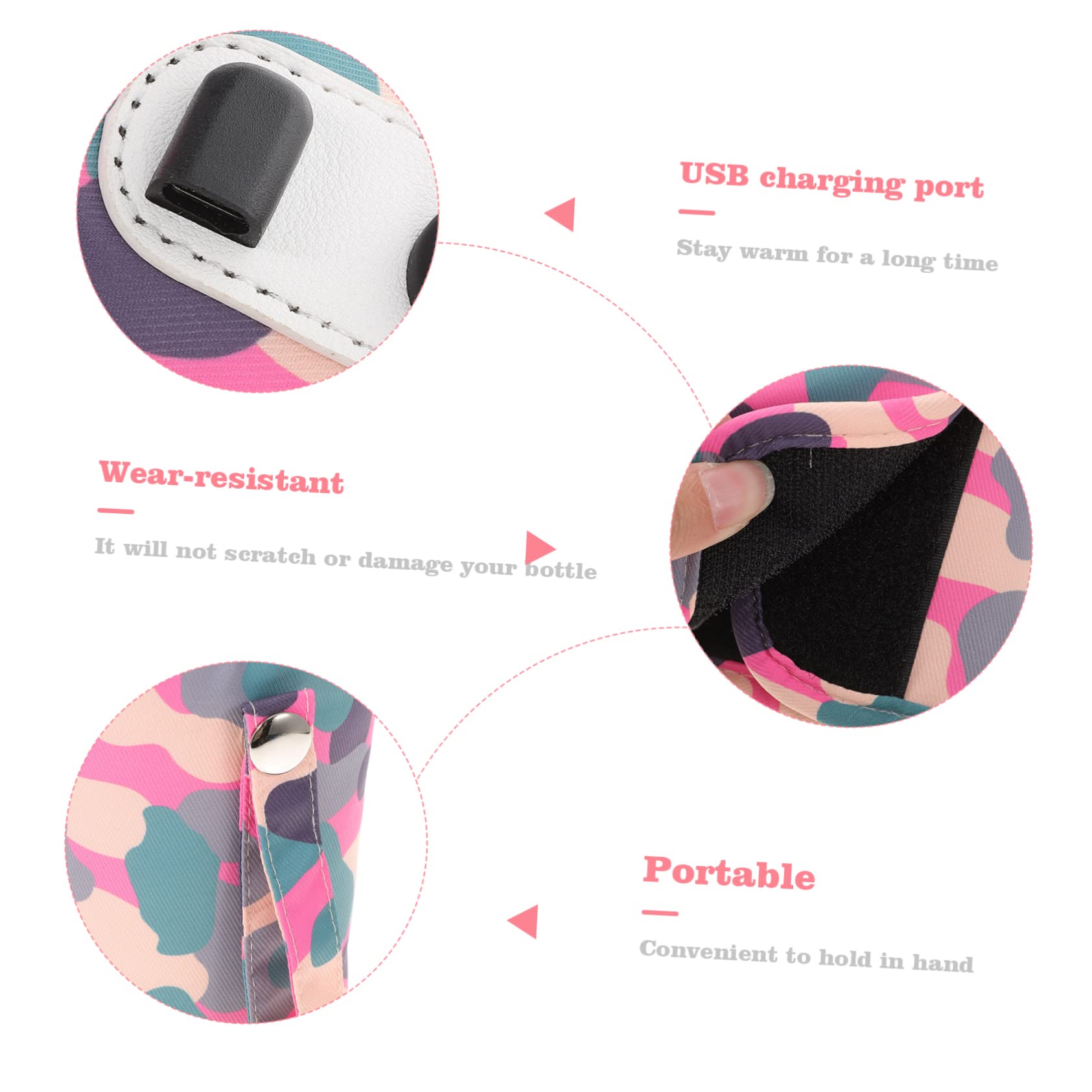 VICASKY 3pièces Chauffe-biberon Portable Avec Affichage Numérique Étui Isolant Pour Voyage Extérieur Adapté Aux Bouteilles De Lait Pour Bébés Design Camouflage Cinq Niveaux De