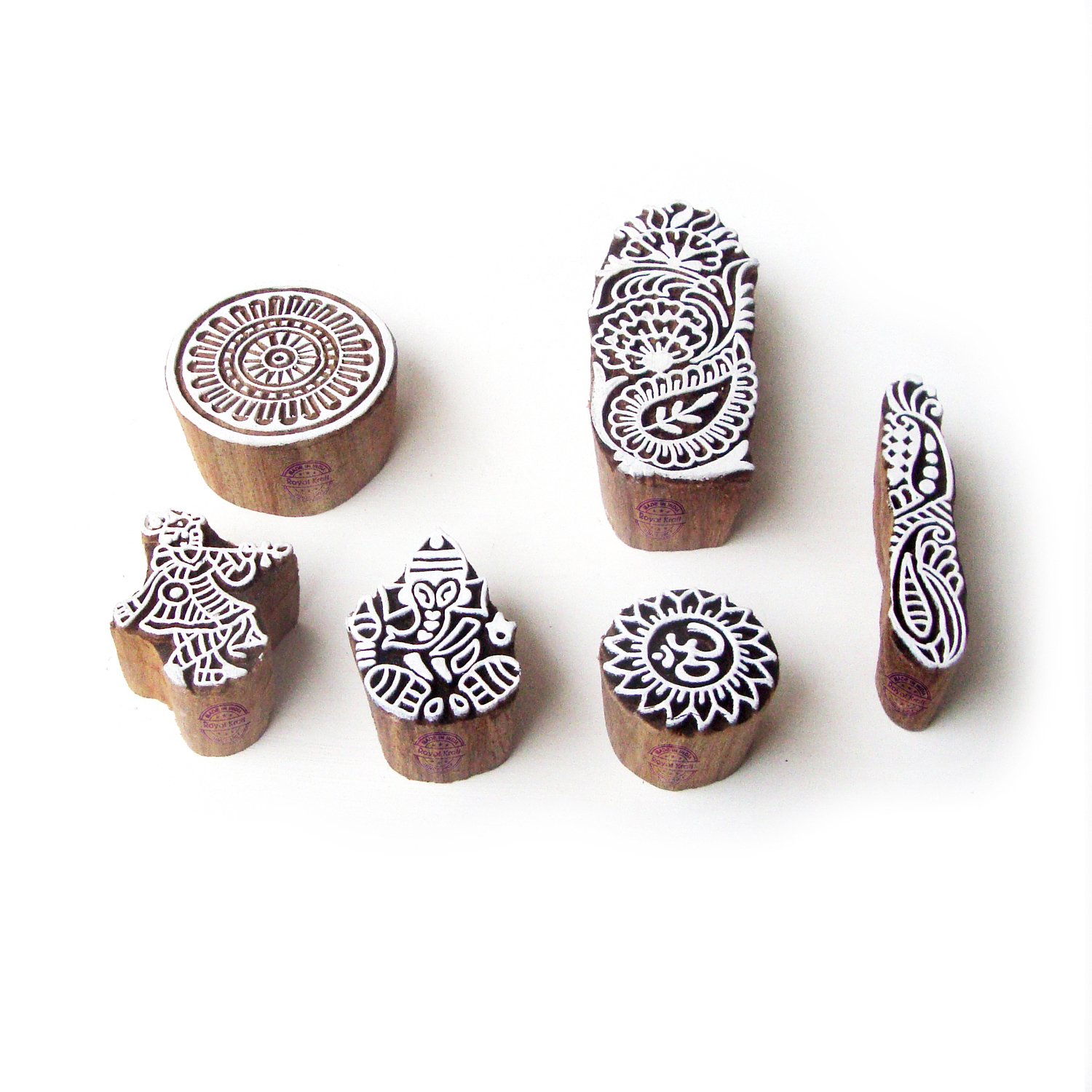 Krishna and Ganesha Designer Motif Wood Print Stamps (Set of 6) (B00VYDRKNW) Amazon Price History, Amazon Price Tracker