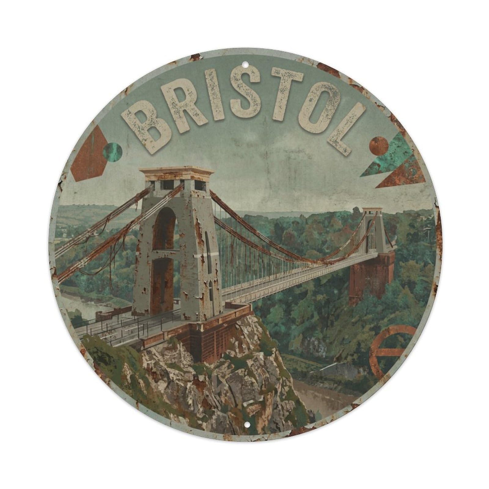 Metal Tin Sign Retro Travel England Bristol