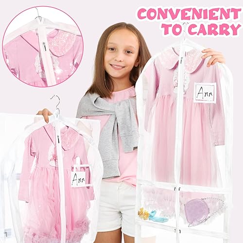 Vista 20 de Paterr 10 piezas de 50 pulgadas transparente para disfraces de baile, bolsa de ropa de plástico para competiciones de baile, con cremallera