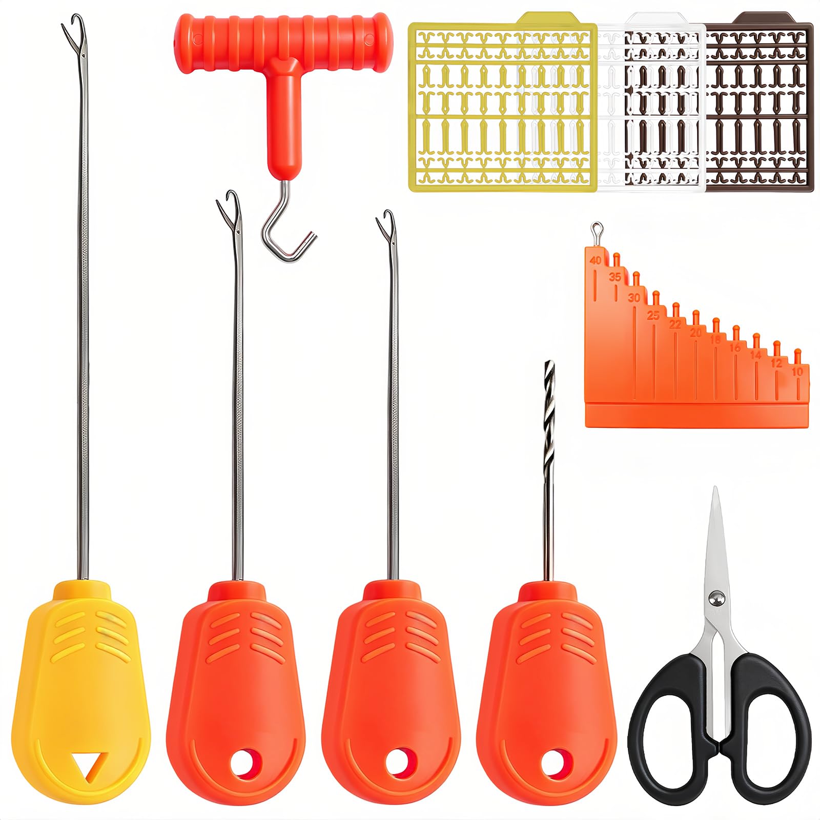 Seconero Baiting Needle Set, 10 in 1 Carp Fishing Baiting Rigs Tool Kit Set