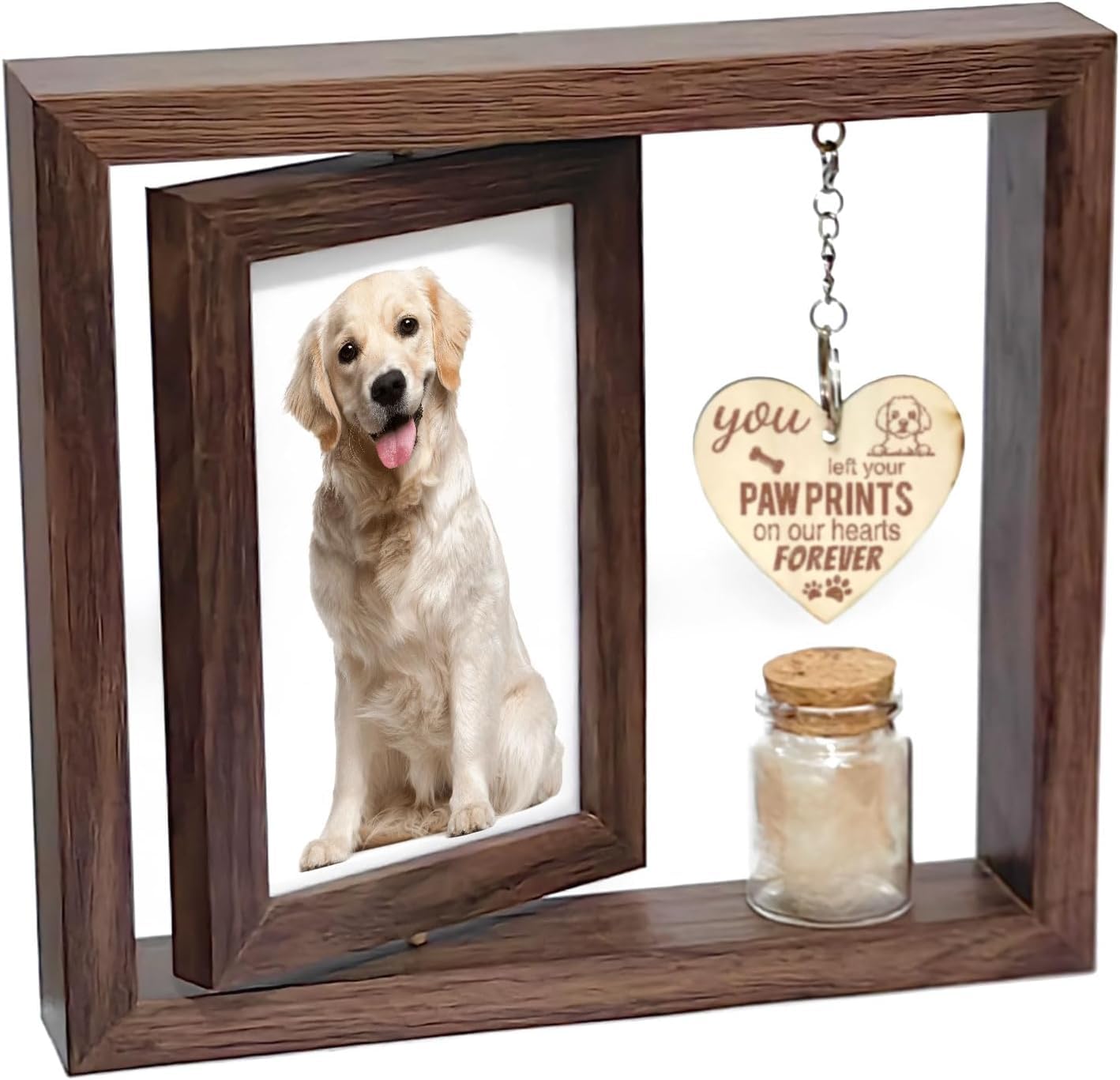 Produktbild von Pfotenabdruck Set Für Hunde - Gedenkrahmen Aus Holz Mit Stempelkissen