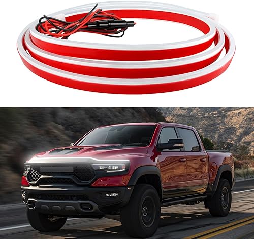 Miniatura 11 de DREAMIZER Tira de luz LED de 94" RGB para capó de coche, tira de luz LED multicolor exterior, luces LED dinámicas impermeables y flexibles