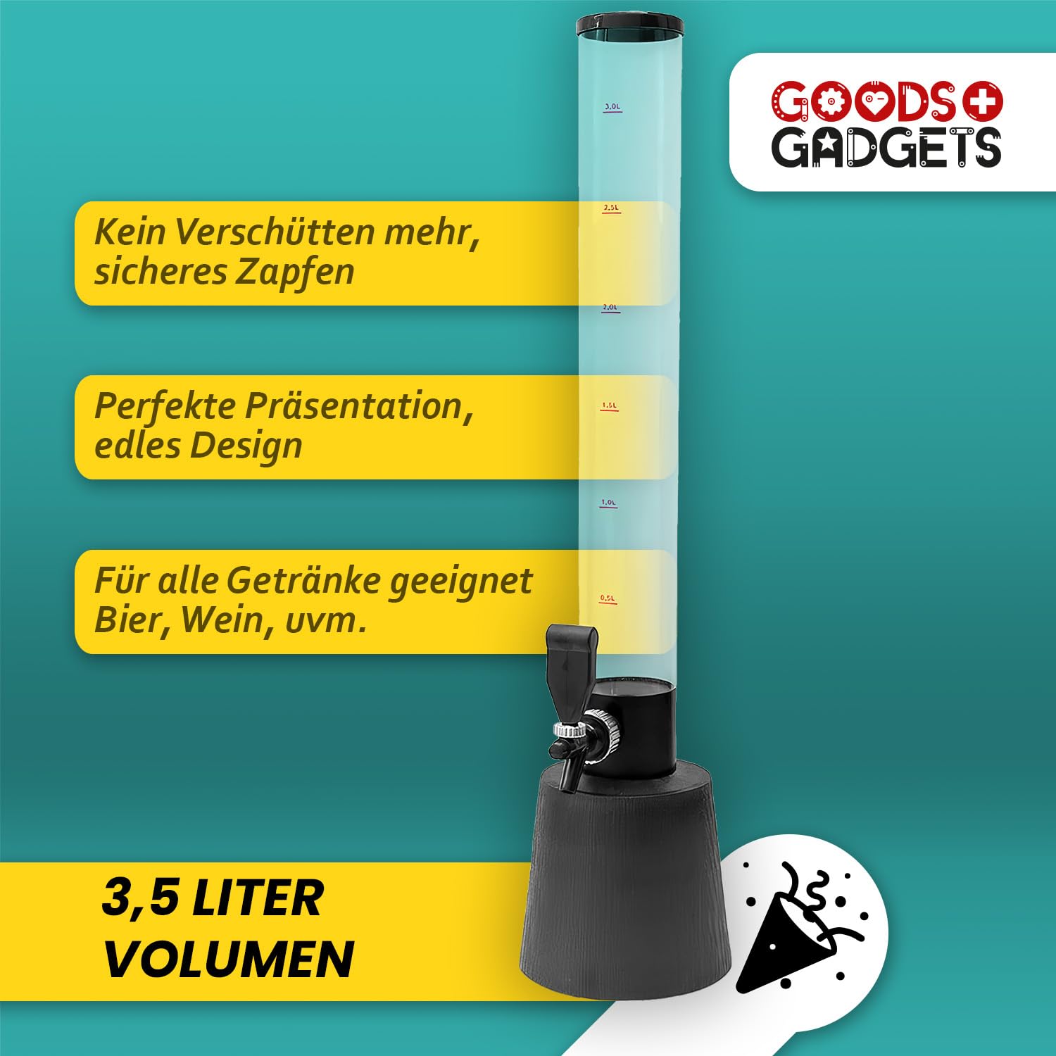 Bierzapfanlage & Biersäule 3,5L – Premium Getränkespender & Bierturm für Partys