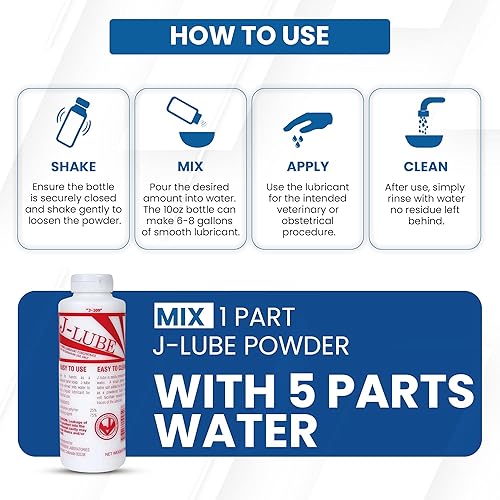 Miniatura 3 de Polvo lubricante para mascotas, Jorvet J0109 J-Lube Obstetricia 10 onzas, talla única , Blanco