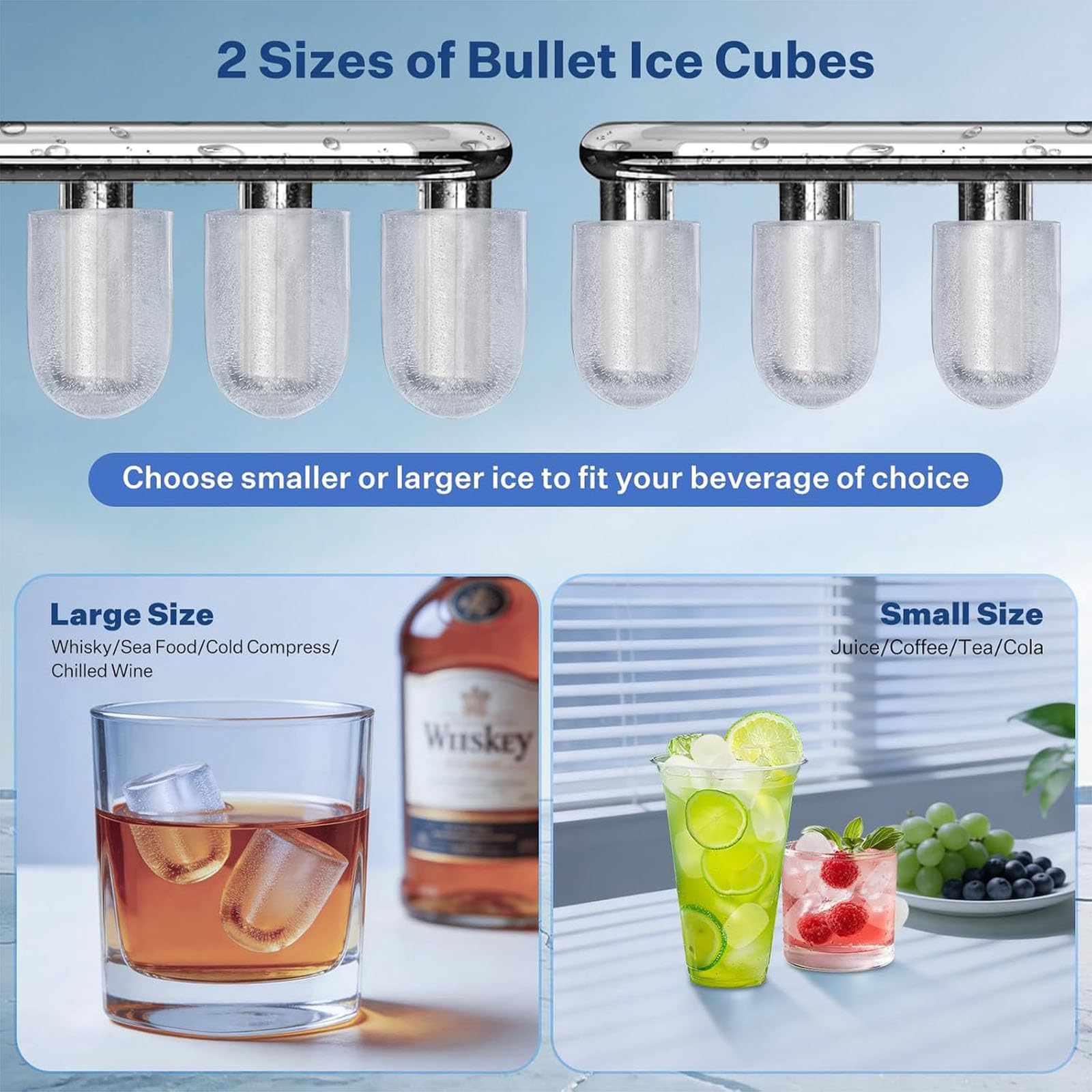 Máquina para Hacer Cubitos de Hielo | 15Kg/24H, 9 Cubitos de Hielo en 6 Min,1.3L,Maquina de Hacer Hielo Autolimpiable,con aAsa,Pala,para el Hogar Fiesta Cocina Bar