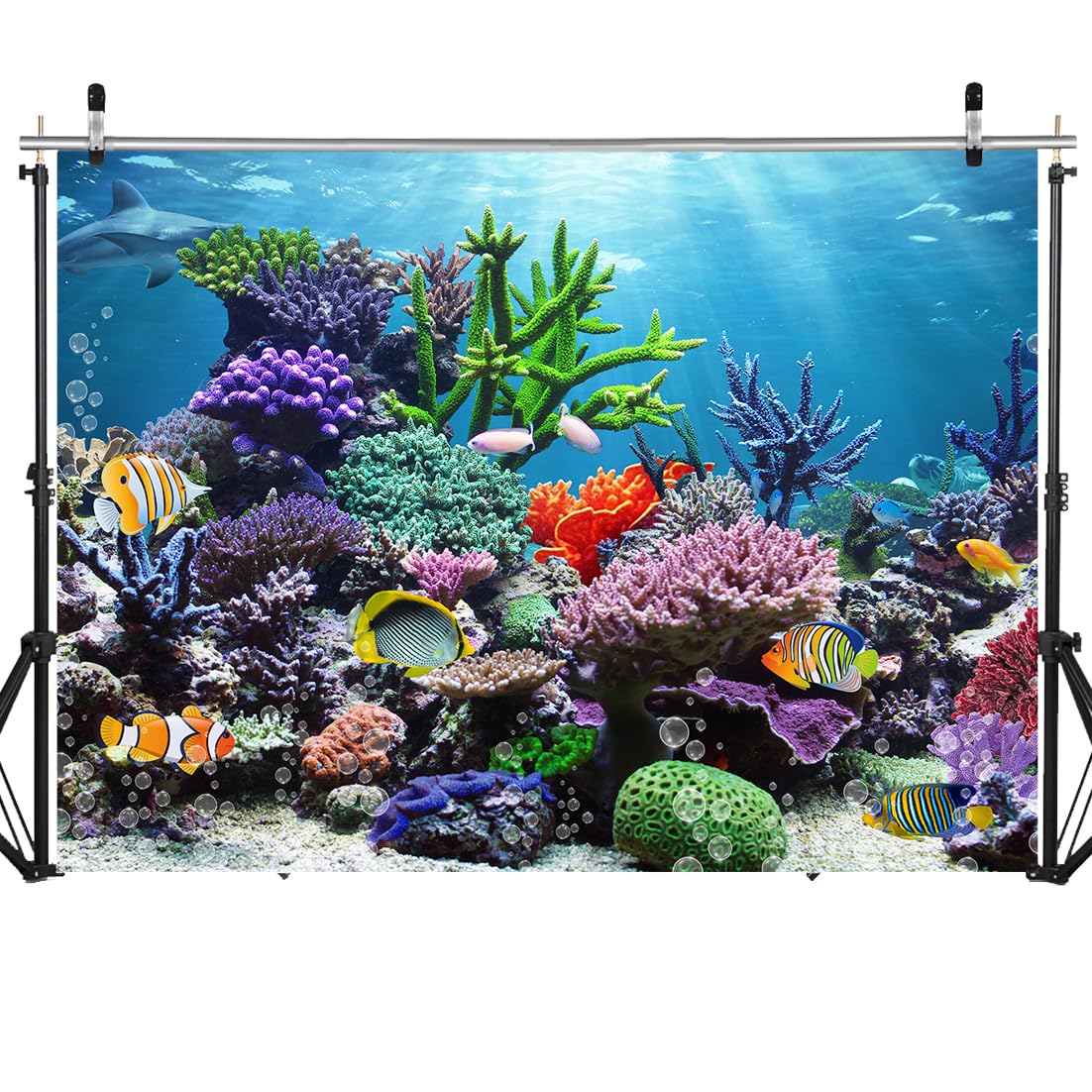 SJOLOON Under The Sea Backdrop Ocean Photo Backdrop Tropical Fish Background for Home Baby Birthday Party Decoration 12729 (7x5FT)
