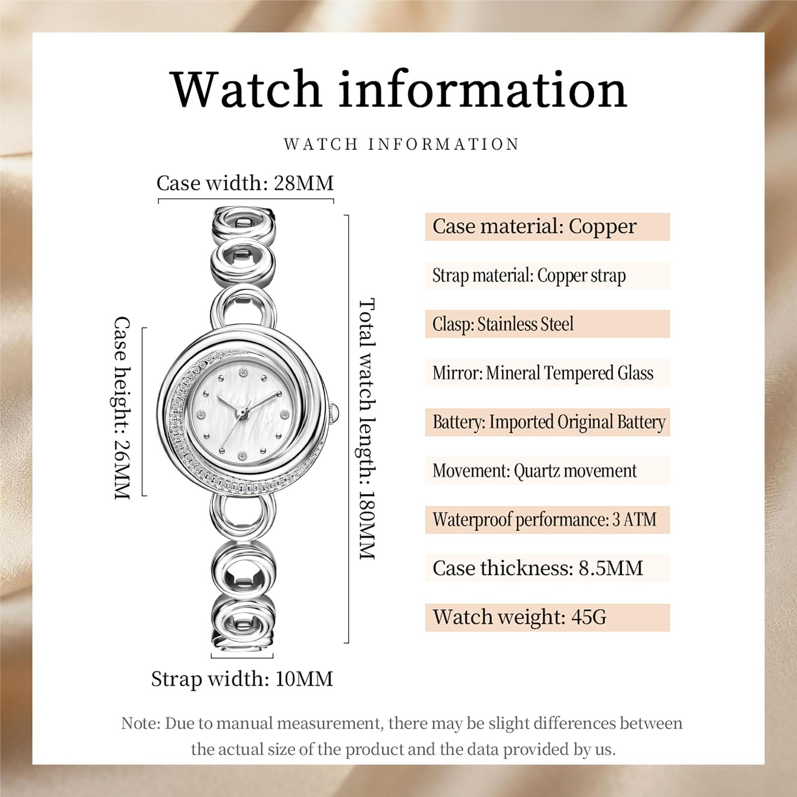 findtime Damen Armbanduhr Damenuhr Minimalistisch Analog Quarz Uhren Rund Schmall Klein Schmuckarmband Armkette Elegant Casual Business Einfach Wasserdicht Uhr mit Metall Armband Gold Weiß