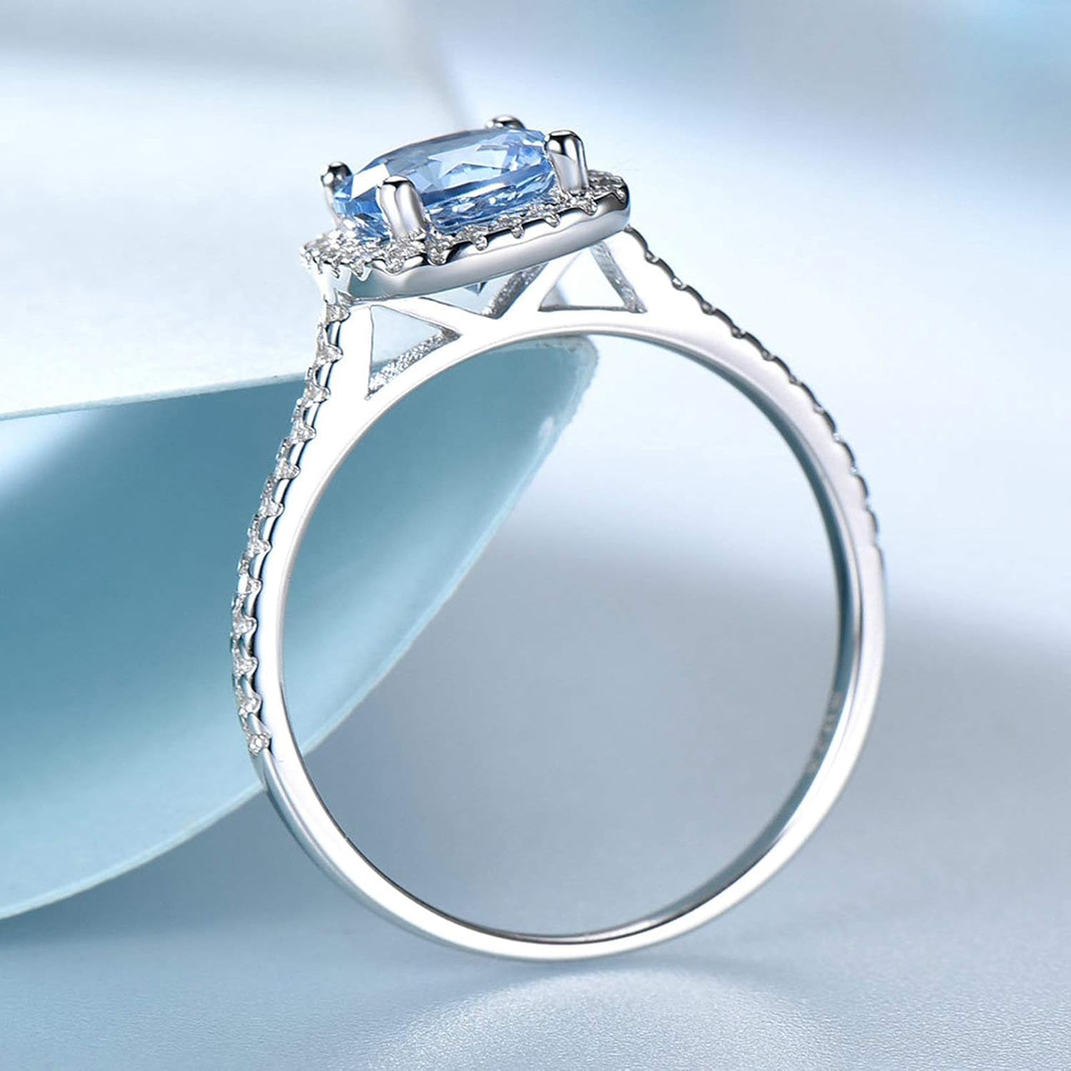 Women Ring, Vintage Rings for Women Sterling Silver Square 925 Silver Wedding Bands Anniversary Ring