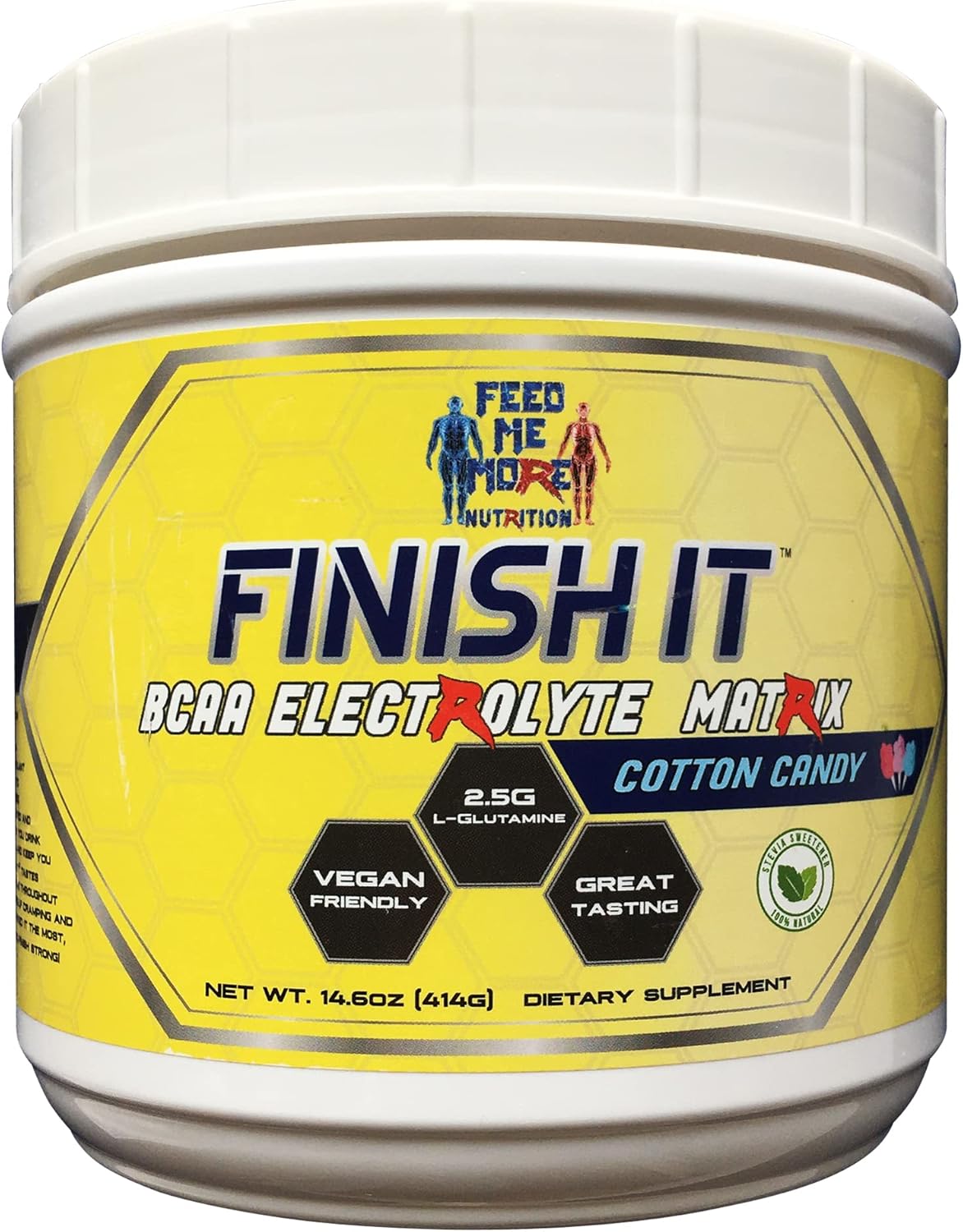 Finish It Premium Stevia BCAA Electrolyte Matrix Cotton Candy 1 BCAA