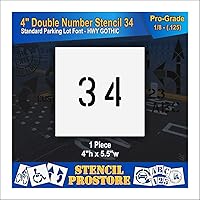 Vista 114 de Plantillas para pavimento, bordillo y WheelStop, plantilla de doble número de 4 pulgadas, (18), 4 x 4 x 1/16 pulgadas, livianas