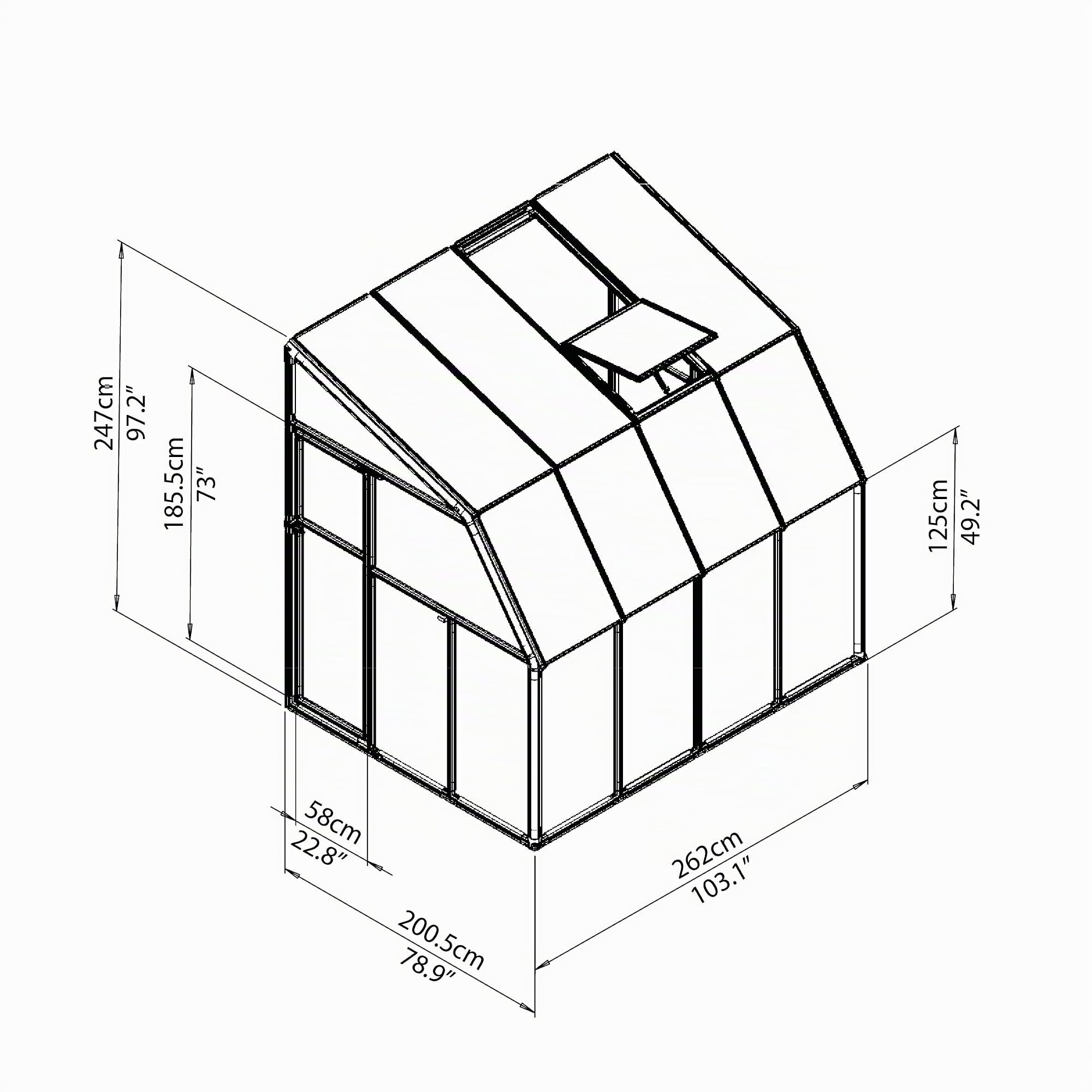 Canopia by Palram véranda Tonnelle de Jardin fermée en kit Sunroom 5.3m² . Structure en Aluminium Panneaux Polycarbonate, résistant aux intempéries