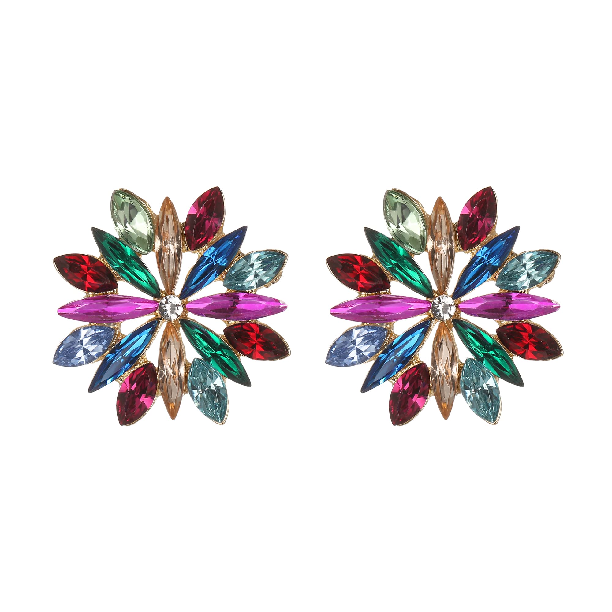 ClearineMarquise Pendientes de botón en forma de lágrima Art Deco Vintaged Inspirado Cristal Pendientes de mujer Claro tono dorado antiguo