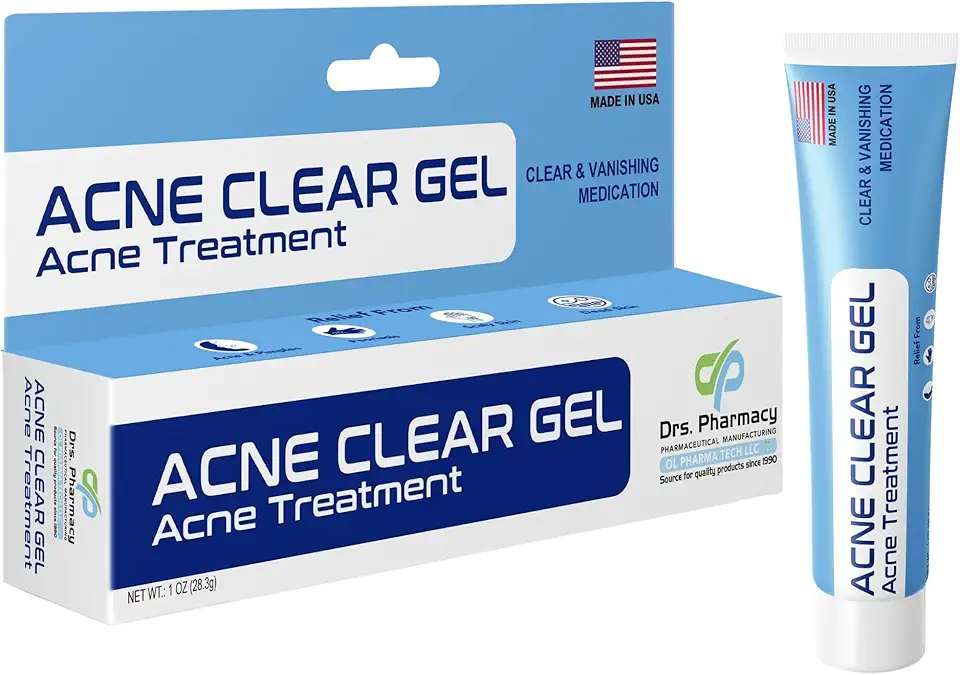 Drs Pharmacy Gel transparente para acne – 0,5% ácido salicílico defesa diária – 30 ml, feito nos EUA