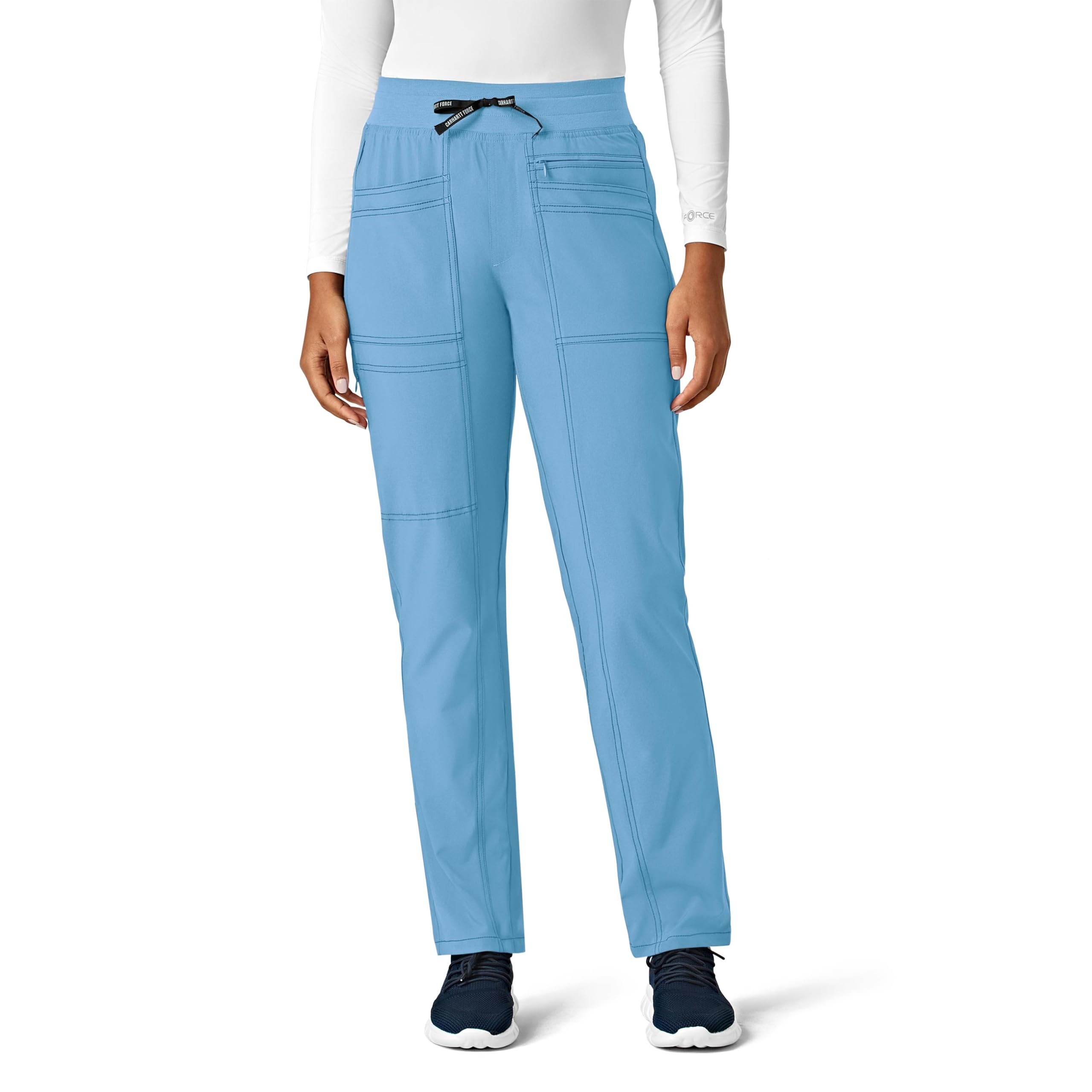 Cross-Flex Women's Slim Leg Scrub Pant, Azure Blue, 3XL