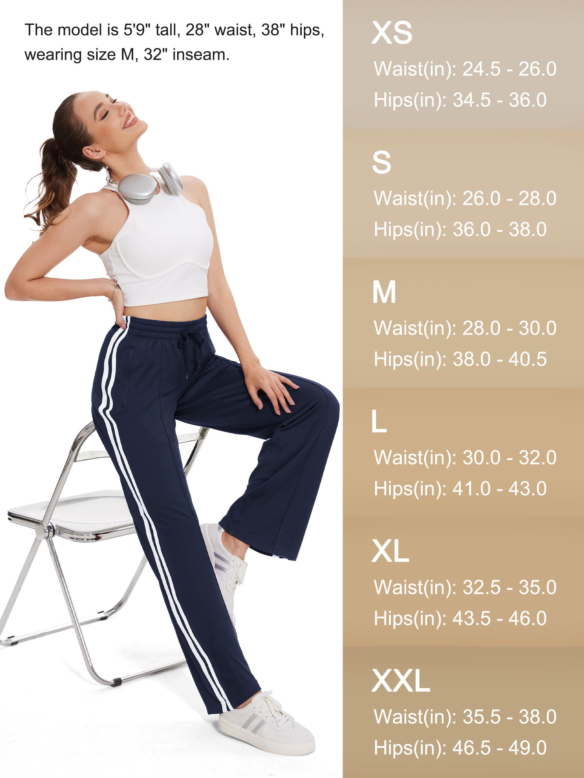 Tapata 71cm/ 76cm/ 81cm Jogginghose Damen Geradem Bein Freizeithose lockere Sporthose Yogahose Gummizug Hose mit Taschen