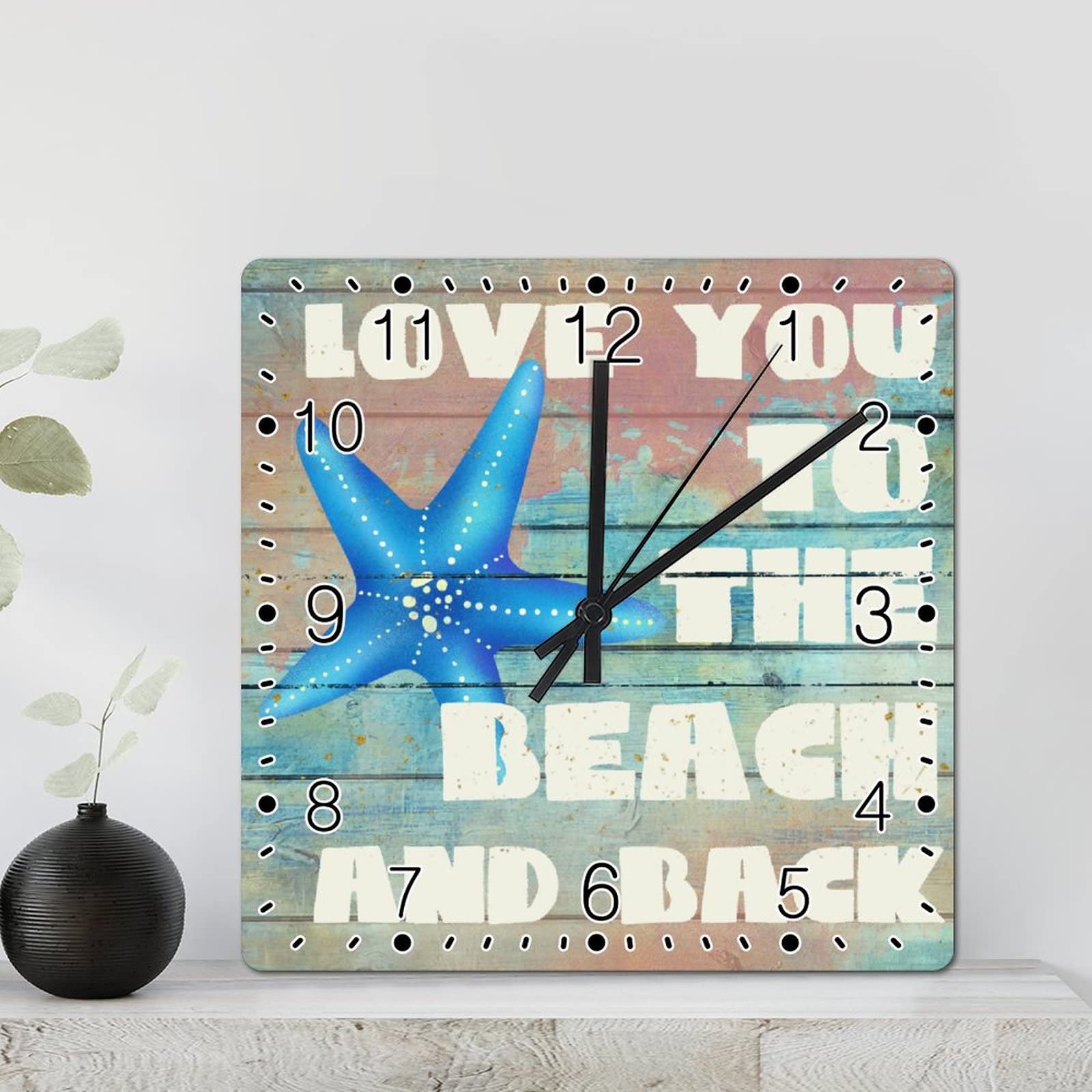 Horloge murale carrée sans bruit de 30 cm idéale pour lire l'heure facilement au salon