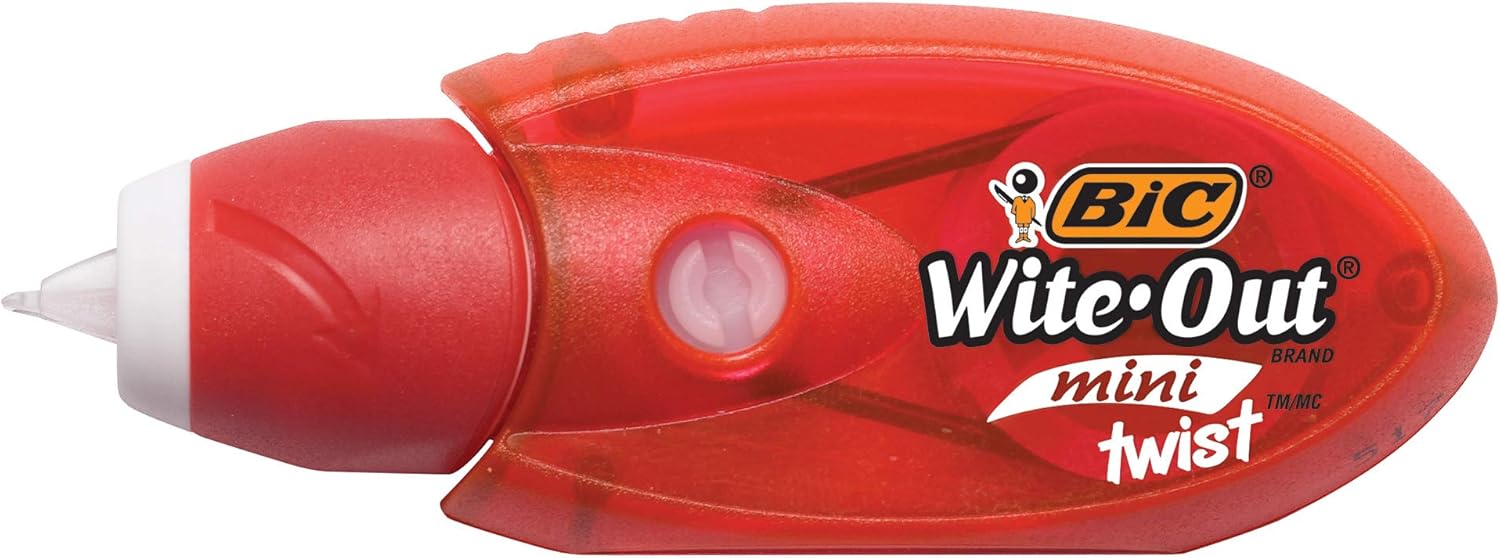 BIC Wite-Out Brand Mini Twist Correction Tape, White, 2-Count, Compact and Convenient Design for Easy Storage : Office Products
